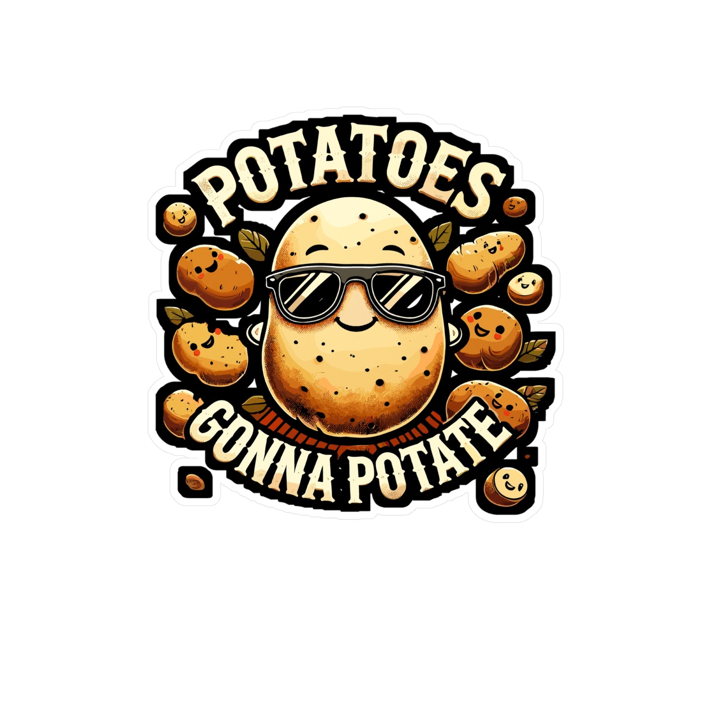 Potatoes Gonna Potate - Musical theatre Sticker for Laptop Sticker. Water Bottle Sticker, Vinyl Song Decal - Musical theatre Gift
