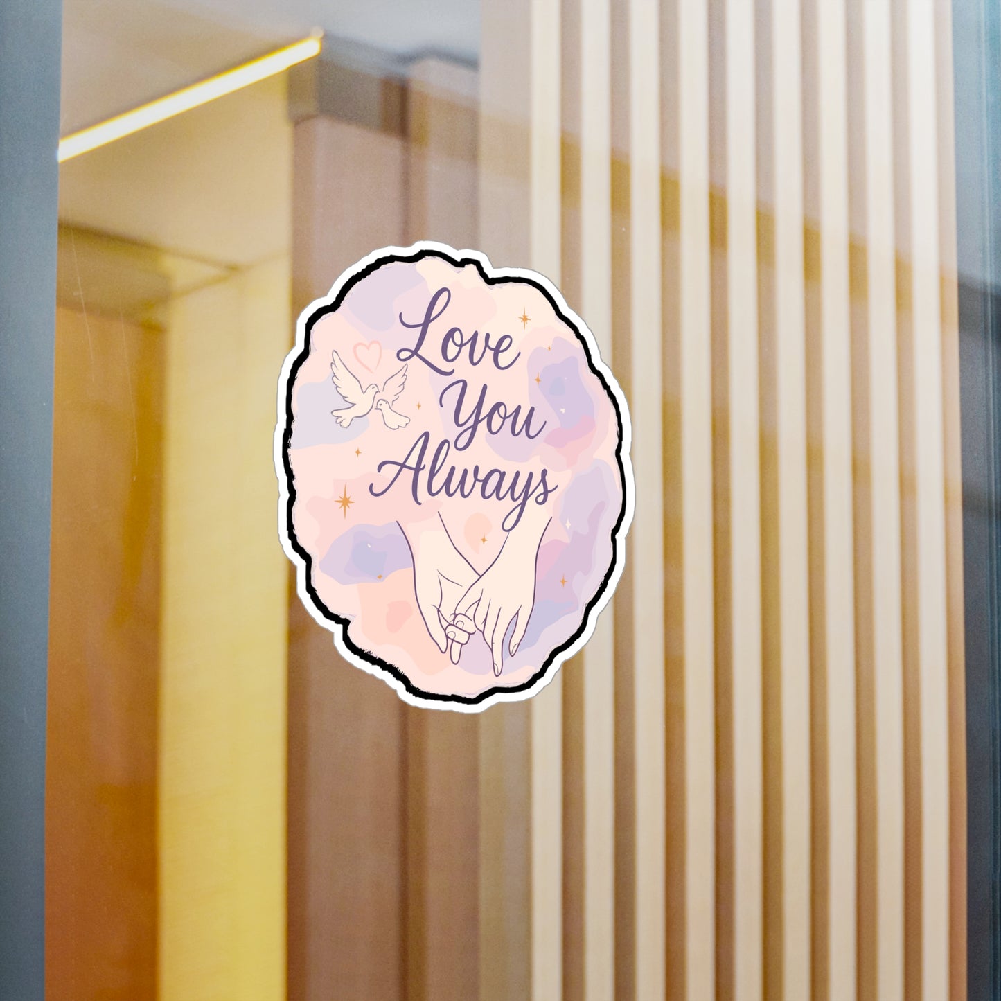 Love You Always - Romantic Art Sticker for Laptop, Water Bottle - Gift for Couples, Friends, Anniversary