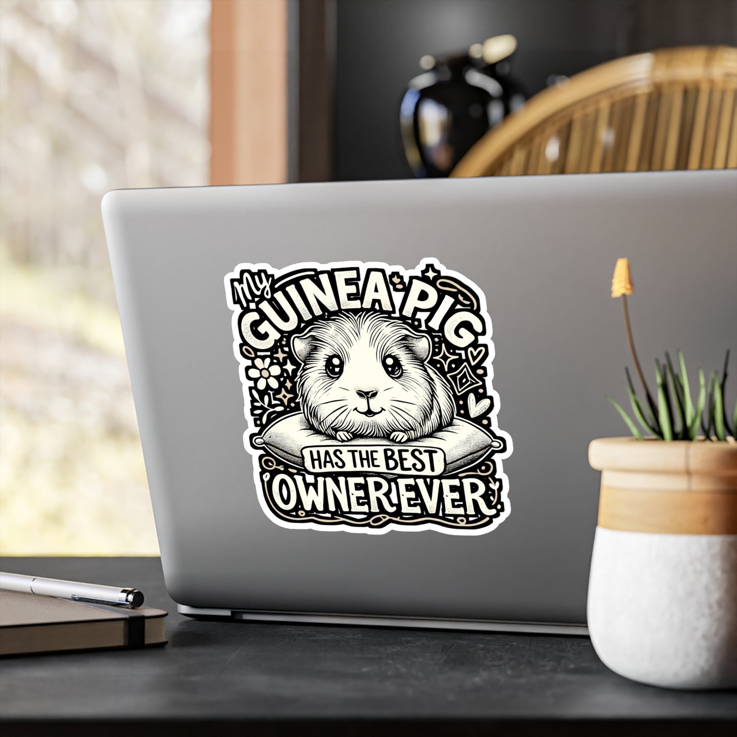 My Guinea Pig Has The Best Owner Ever – Cute Guinea Pig Sticker for Laptop or Water Bottle | Funny Pet Lover Gift