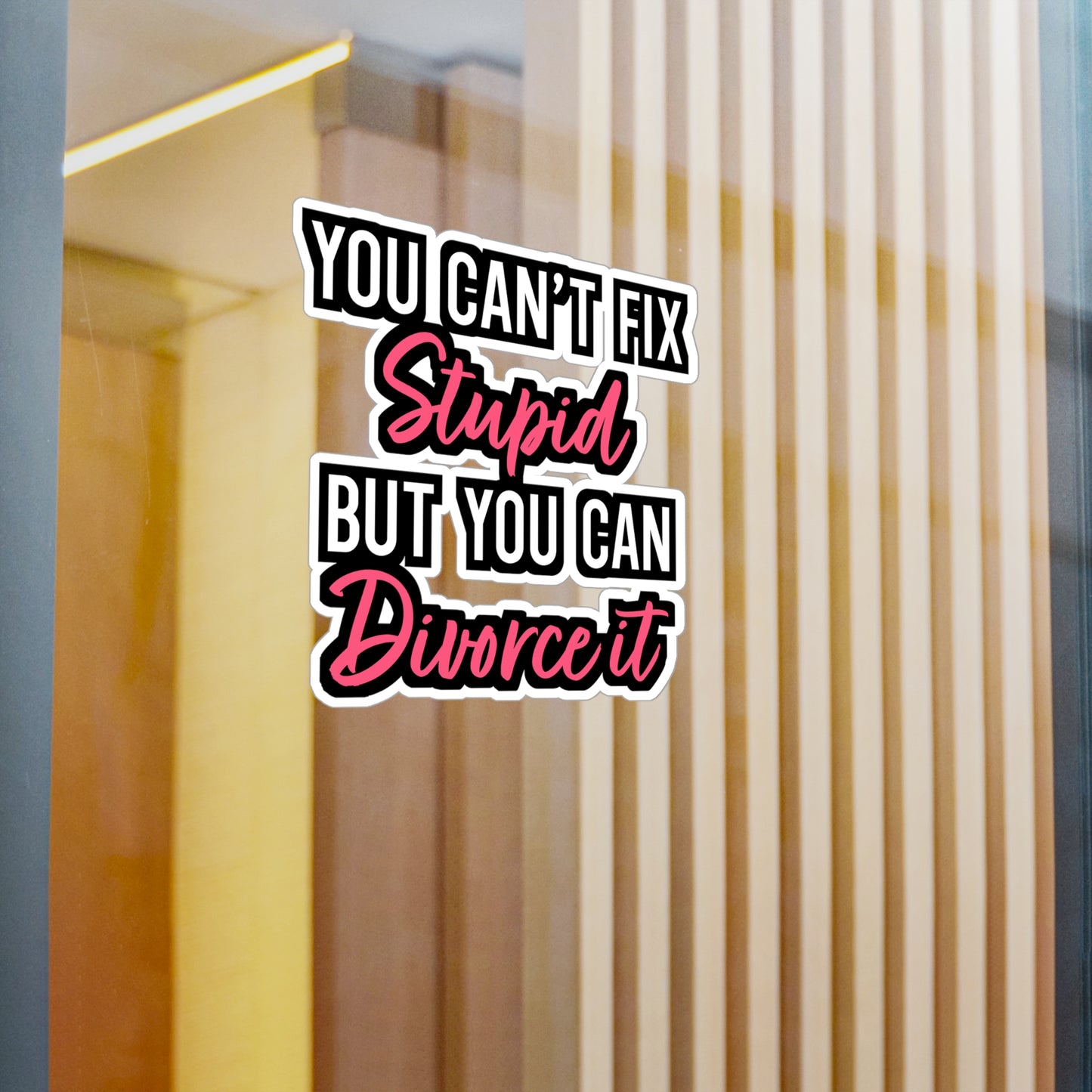 You Cant Fix Stupid But You can Divorce It | Divorce Sticker | Separation Decals | Alimony Car Sticker | Divorce Gift | Separation Gift