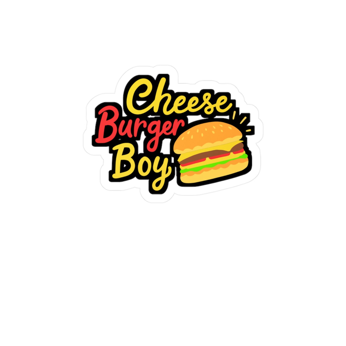 Cheeseburger Boy - Cheeseburger Sticker for Laptop Sticker. Water Bottle Sticker, Vinyl Buns Decal - Cheeseburger Gift
