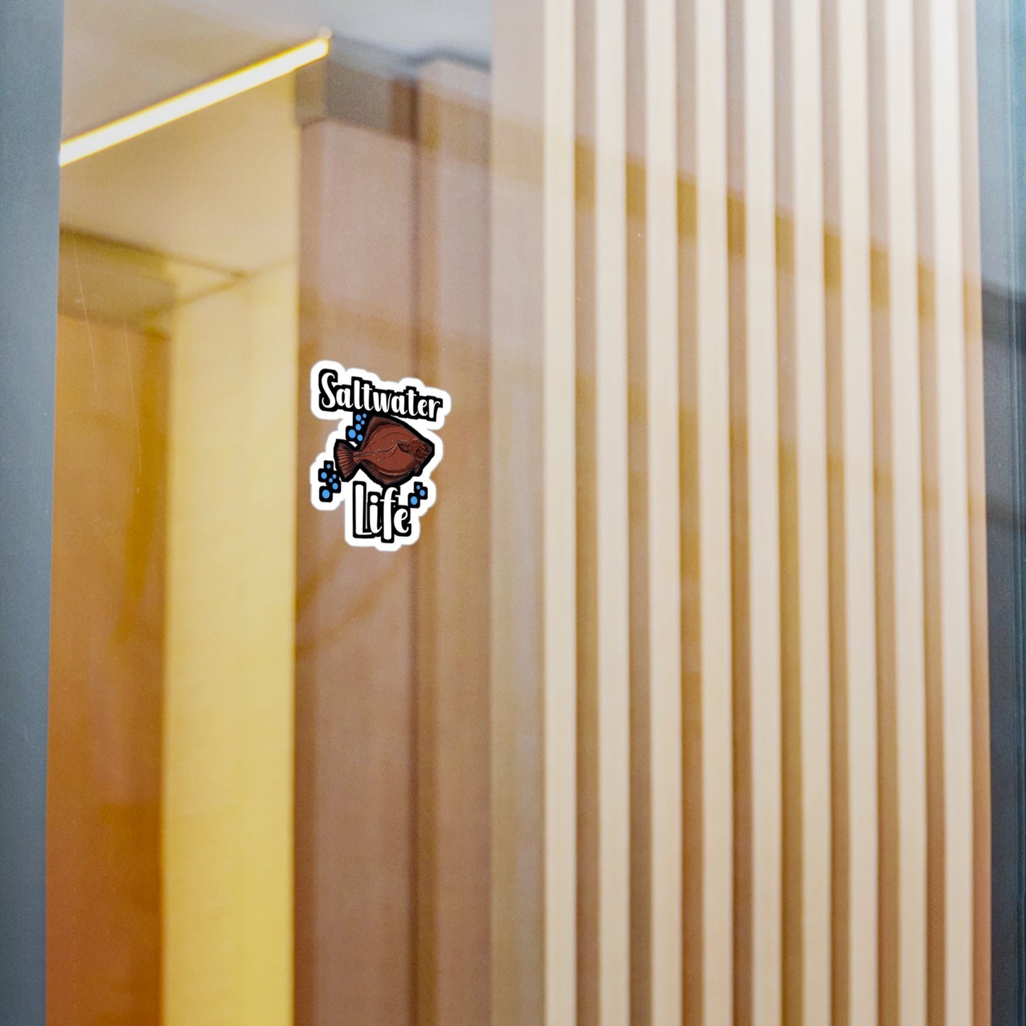 Saltwater Life - Fishing Sticker for Wall, Laptop, Window, Truck, Car Fishing Gift Vinyl Fish Decal Sticker