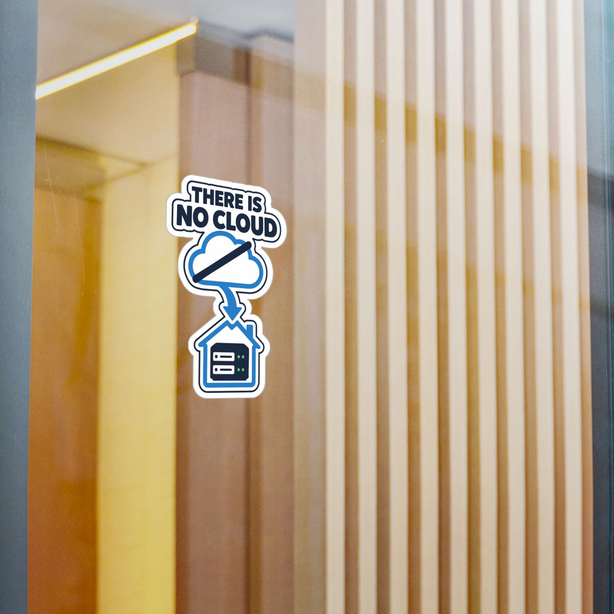 Cloud Sticker - There Is No Cloud, Server House and Arrow Design, Tech Decals for Laptop and Water Bottle