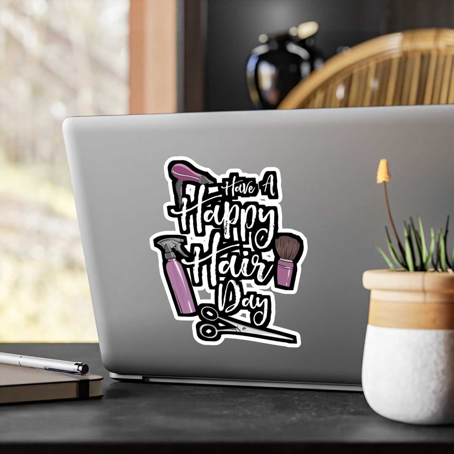 Have A Happy Hair Day - Hairdresser Sticker for Laptop Sticker. Water Bottle Sticker, Vinyl Highlights Decal - Hairdresser Gift