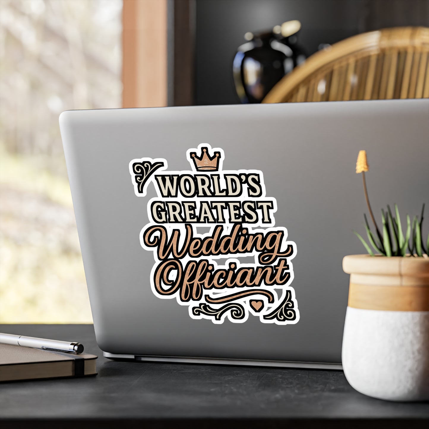 World’s Greatest Wedding Officiant – Wedding Officiant Sticker for Laptop, Water Bottle, Vinyl Decal | Marriage Gift, Ceremony Keepsake
