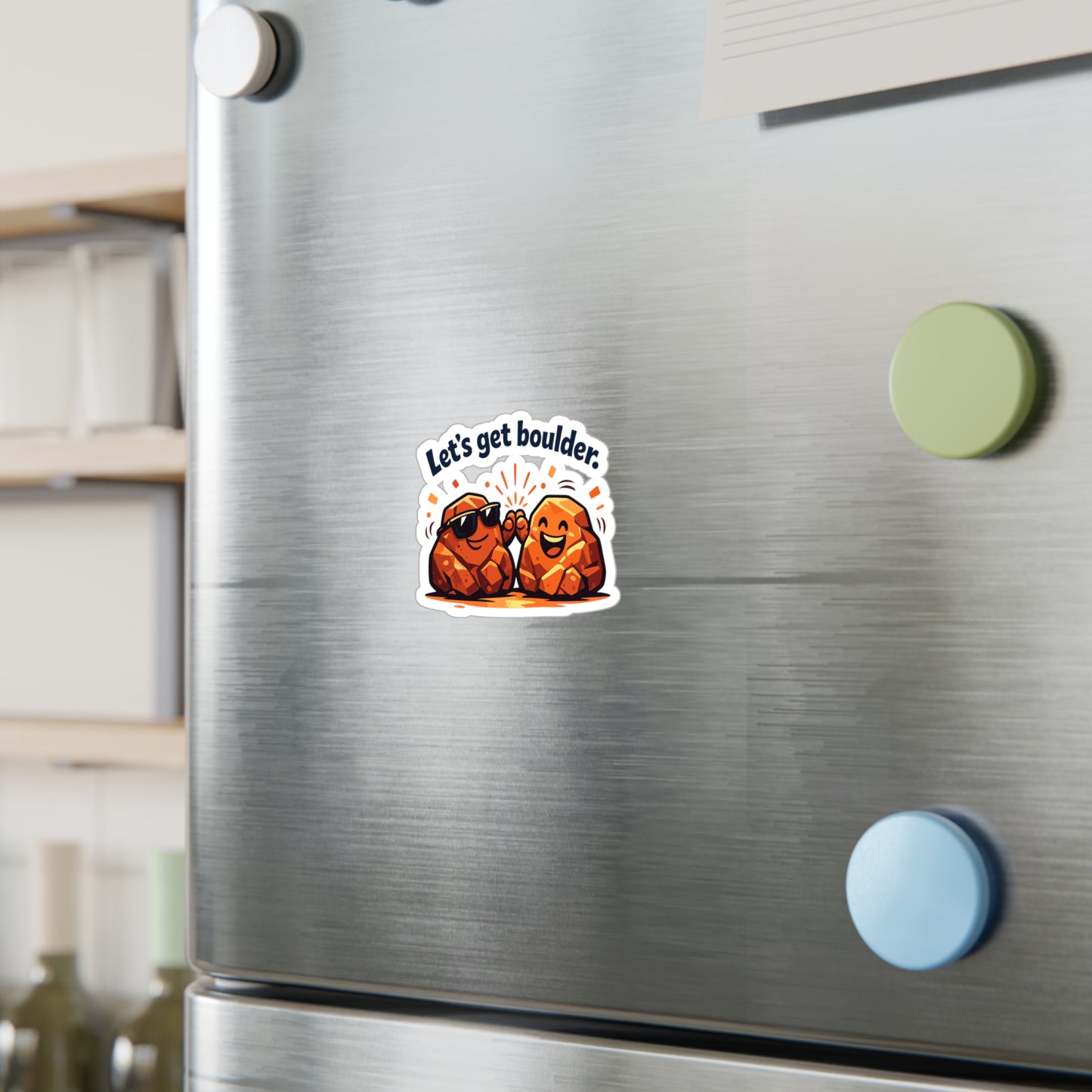 Geologie Sticker “Let's get boulder.” Funny Geology Rocks Minerals Tectonics Decals, Waterproof Vinyl for Laptop Water Bottle