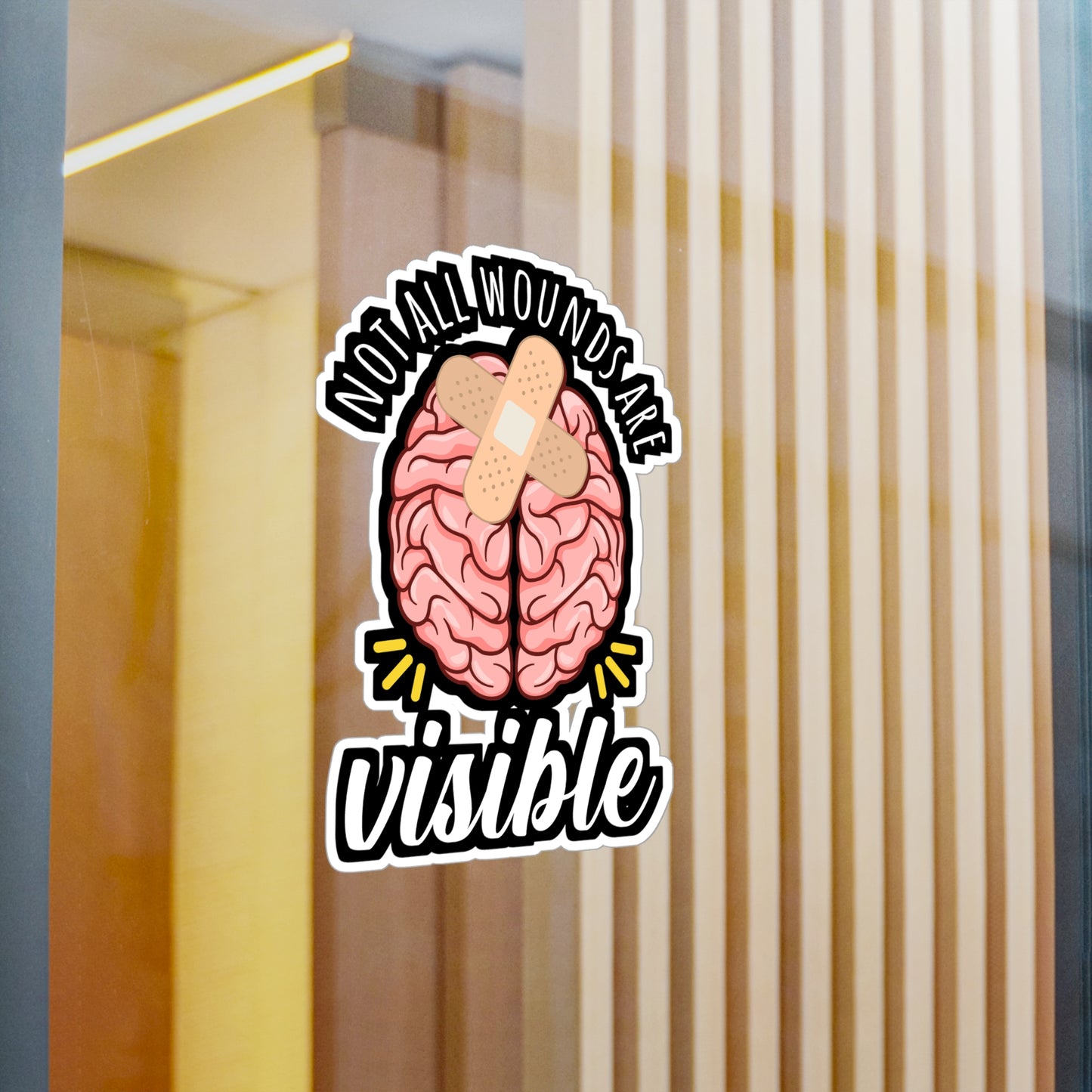 Not All Wounds Are Visible - Brain-surgery Sticker for Laptop Sticker. Water Bottle Sticker, Vinyl Skull Decal - Brain-surgery Gift