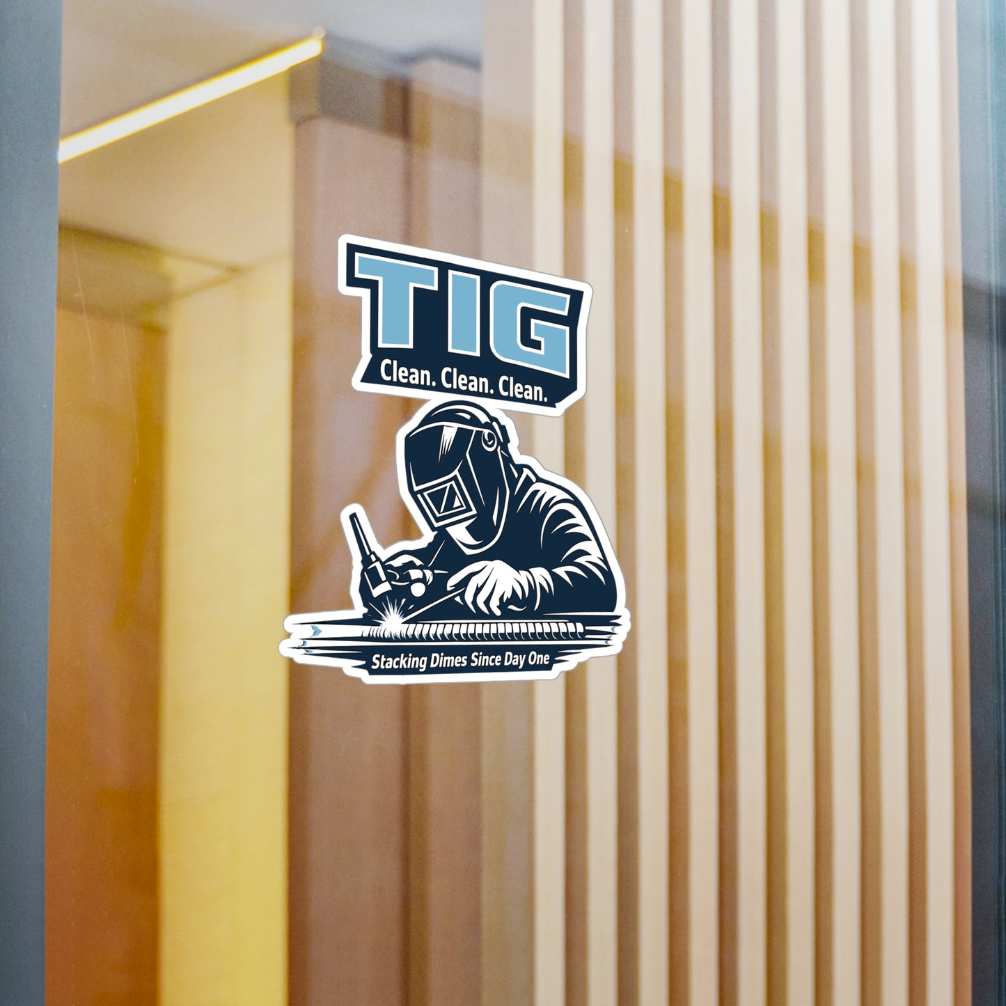 Welder Sticker – TIG Clean Design, Welding Fabricator Decals, Waterproof Vinyl for Laptop or Water Bottle