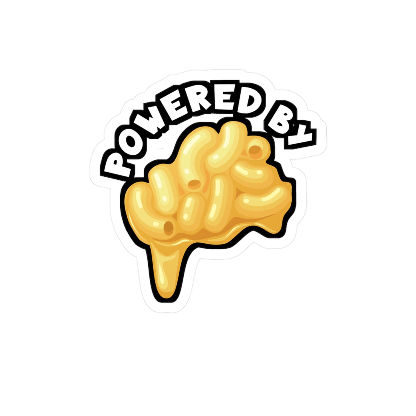 Powered by Mac & Cheese - Macaroni Sticker for Laptop Sticker. Water Bottle Sticker, Vinyl Mac Decal - Macaroni Gift