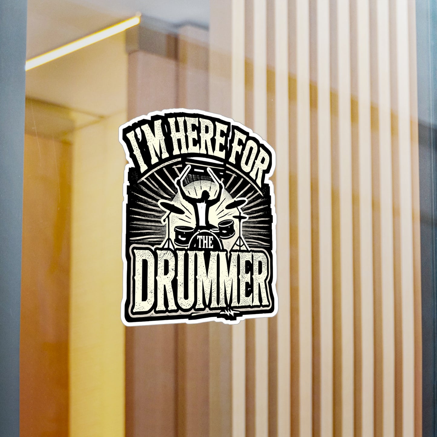 I'm Here For The Drummer - Drummer Sticker for Laptop Sticker. Water Bottle Sticker, Vinyl Drumming Decal - Drummer Gift