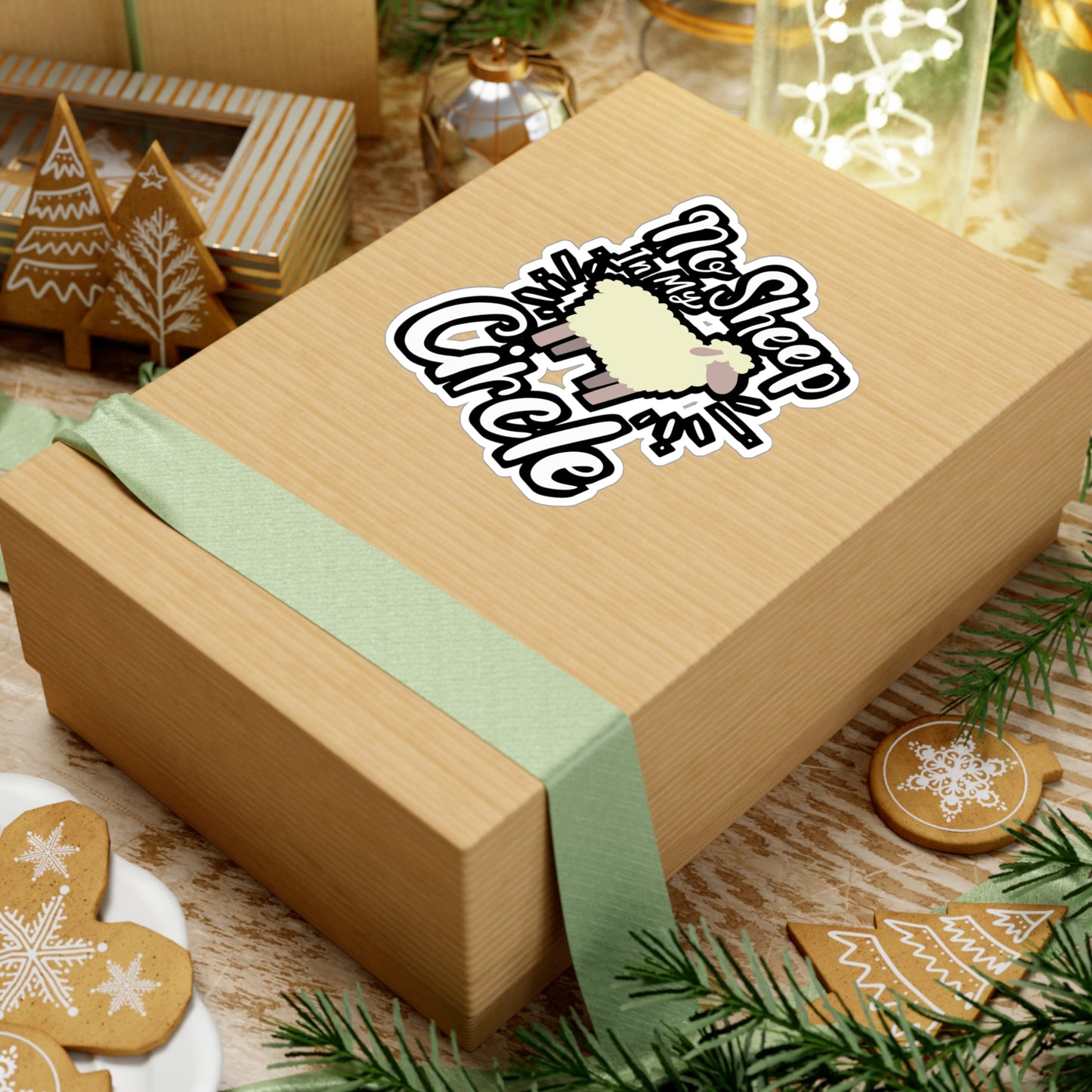 No Sheep In My Circle - Sheep Sticker for Laptop Sticker. Water Bottle Sticker, Vinyl Political Decal - Sheep Gift