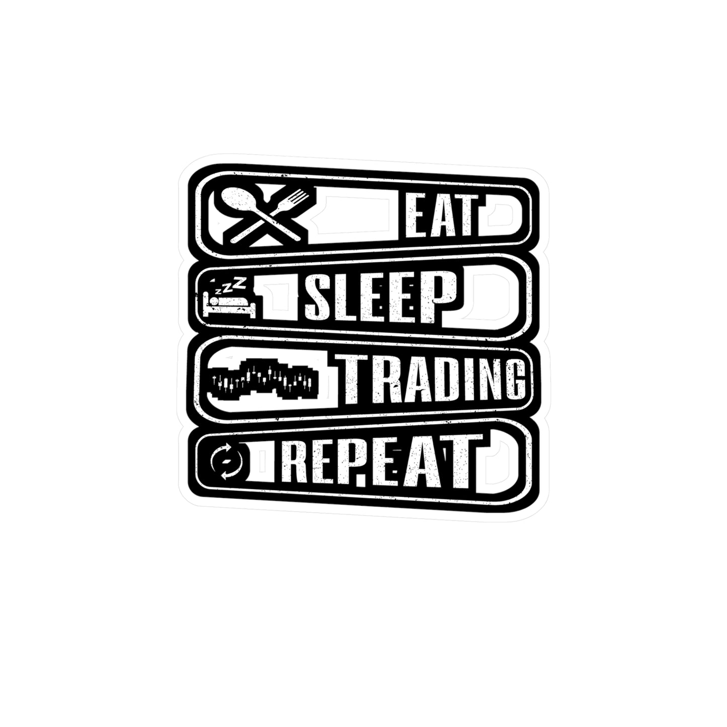 Eat Sleep Trading Repeat - Capitalist Sticker for Laptop Sticker. Water Bottle Sticker, Vinyl Capitalism Decal - Capitalist Gift