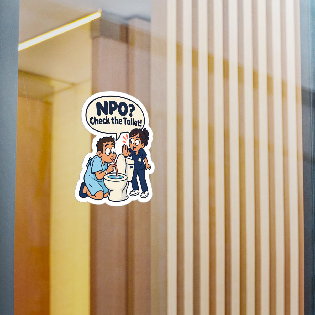 Nurse Sticker NPO? Check the Toilet – Funny Nursing Student Decals for Laptop or Water Bottle, Nursing School Gift