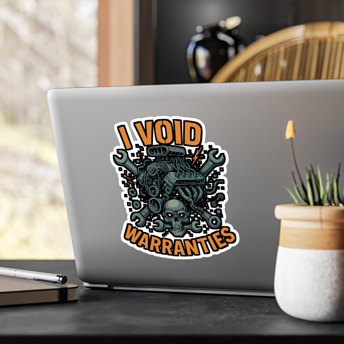 Mechanic Sticker - "I Void Warranties" Decals for Auto, Engine, Mechanical Tools, Waterproof Vinyl for Laptop or Toolbox