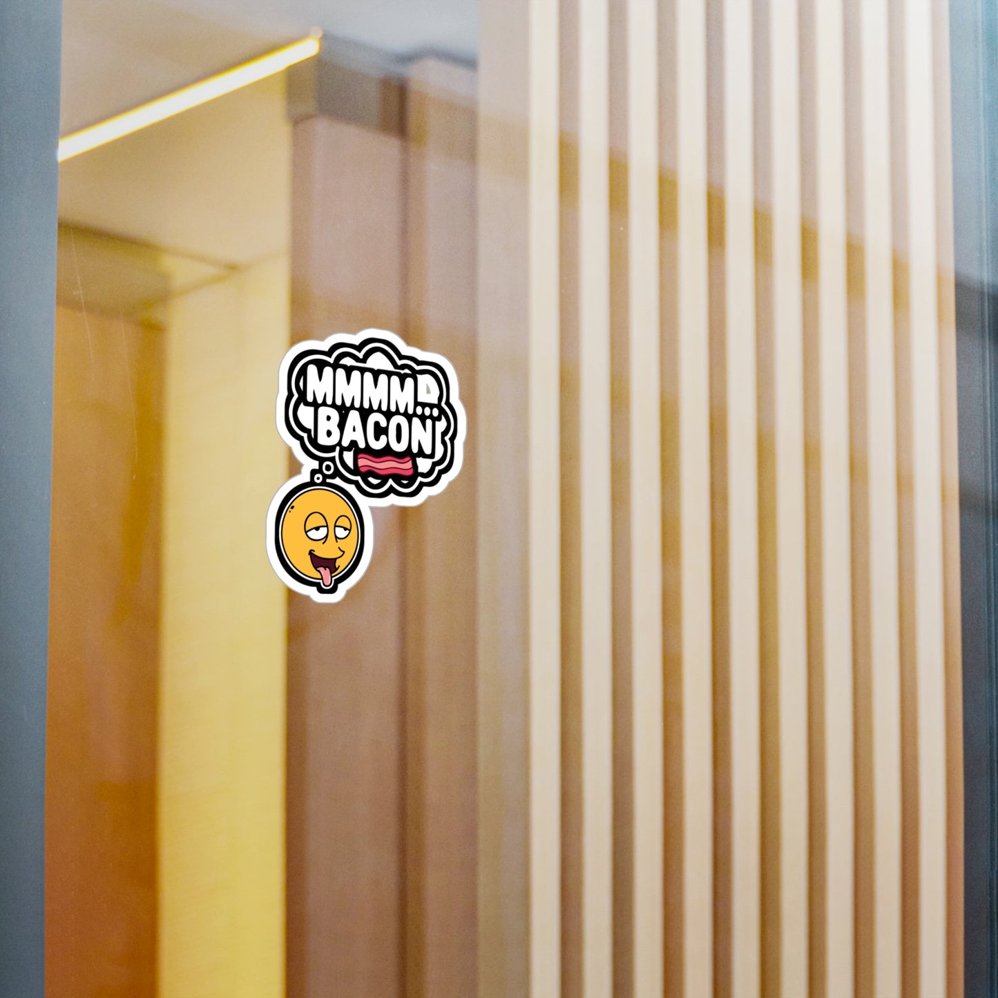 Mmmm Bacon - Bacon Sticker for Car Window Laptop Sticker. Water Bottle Sticker, Vinyl Lard Decal, Strips Sticker - Bacon Gift