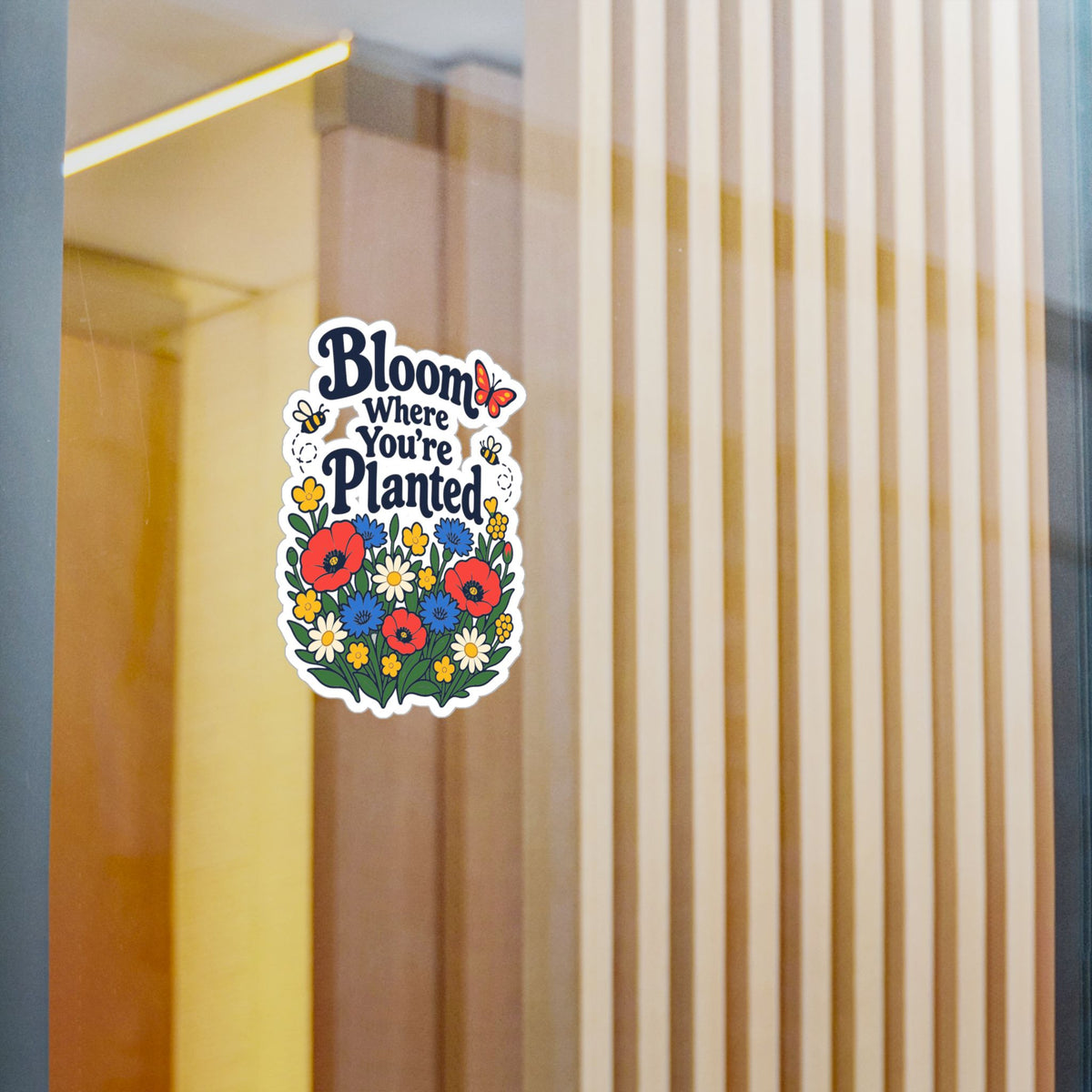 Plants Sticker - Bloom Where You’re Planted, Nature-Inspired Dandelion Decals for Laptop and Water Bottle, Friendship Design