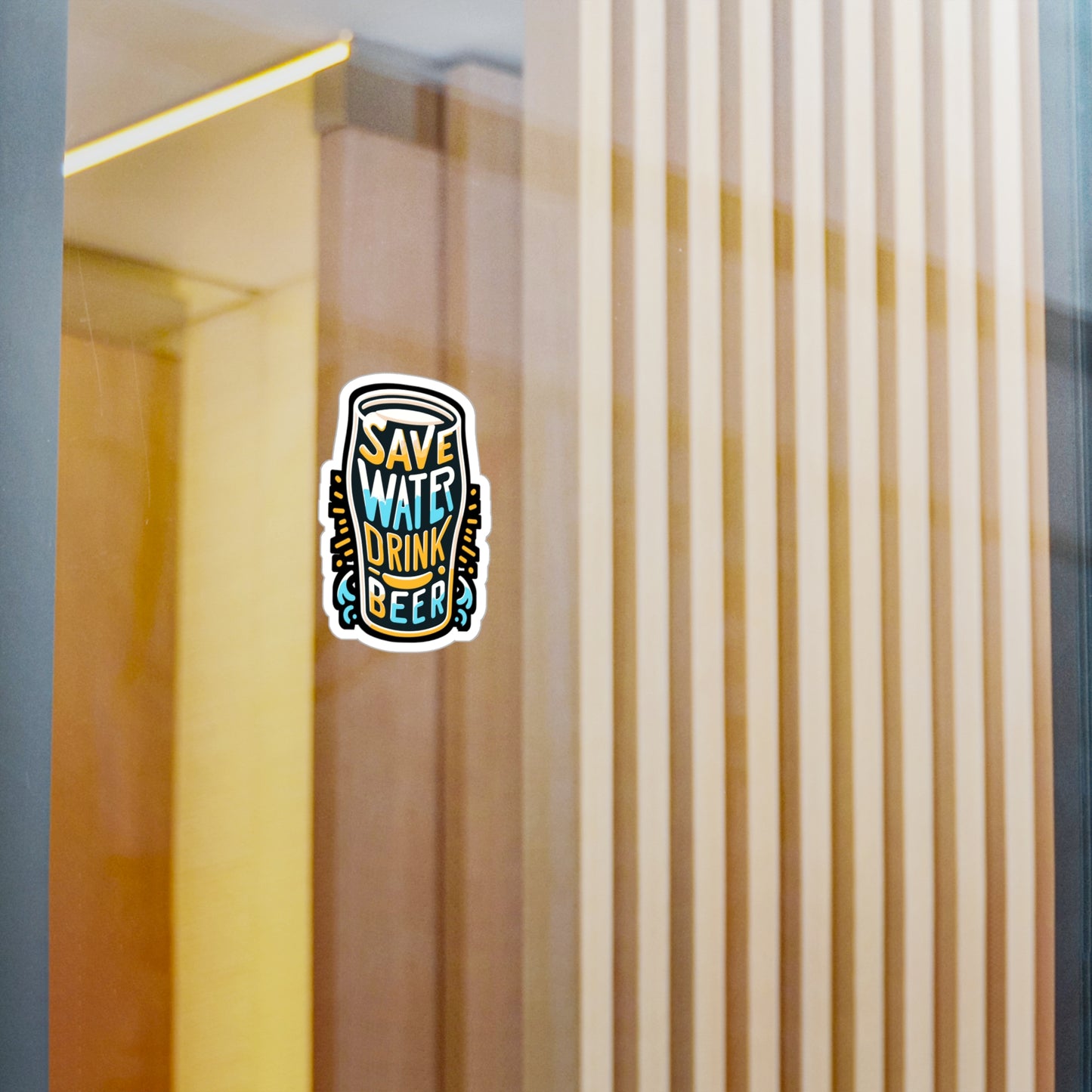 Save Water Drink Beer - Craft-beer Sticker for Car Laptop Sticker. Water Bottle Sticker, Vinyl Virginia Decal - Craft-beer Gift