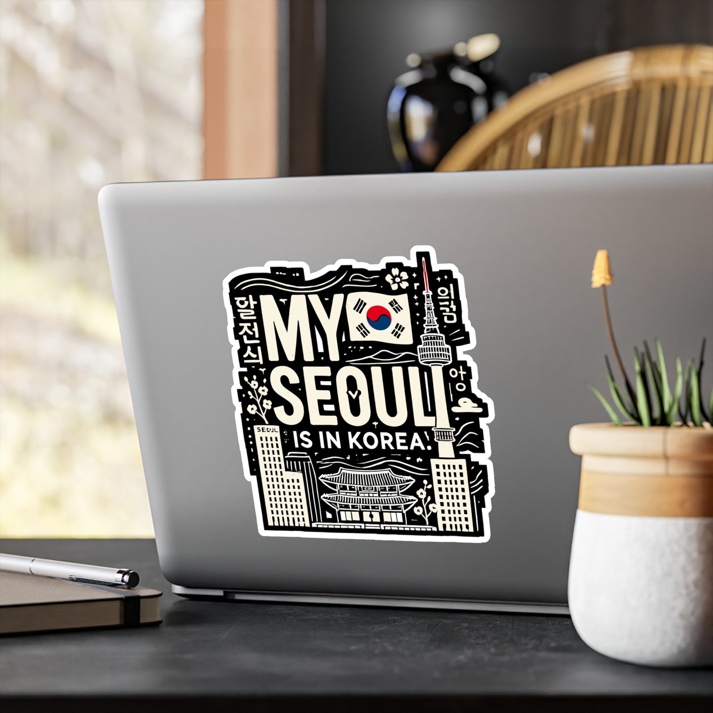 My Seoul Is In Korea - Seoul Sticker for Laptop Sticker. Water Bottle Sticker, Vinyl Korea Decal - Seoul Gift