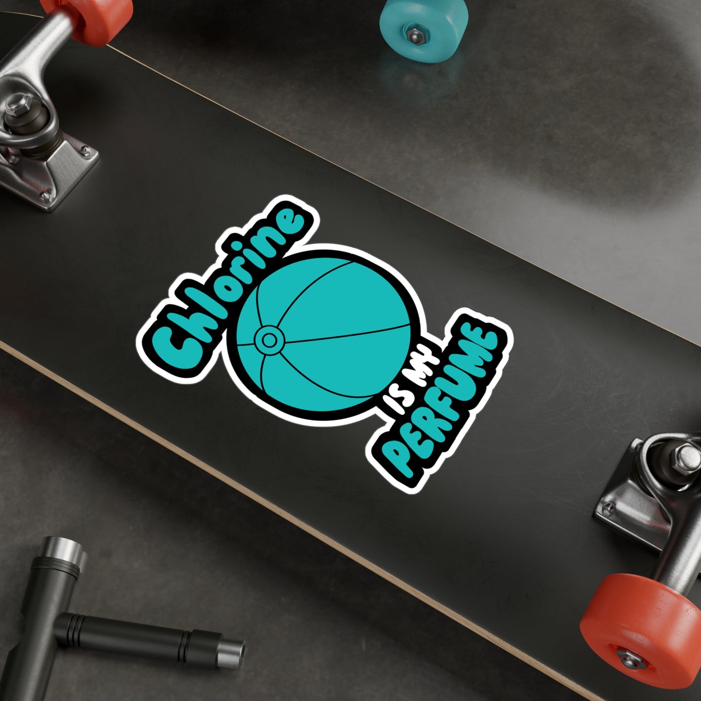 Chlorine Is My Perfume - Watersports Sticker for Wall, Laptop, Window, Truck, Car Watersports Gift Vinyl Water Decal Sticker