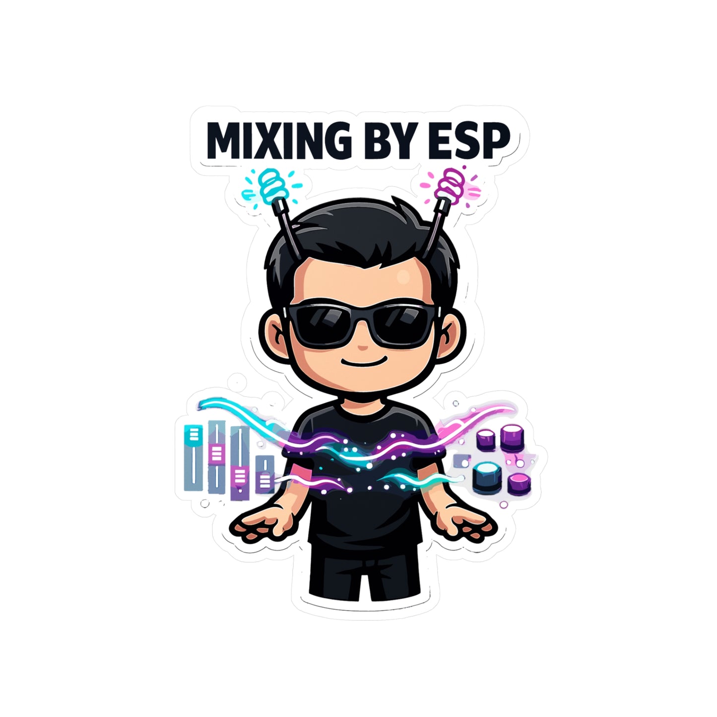 Audio Engineer Sticker Mixing by ESP Vinyl Waterproof decals for Laptop Water Bottle Monitor Sound Engineer Audio Technician