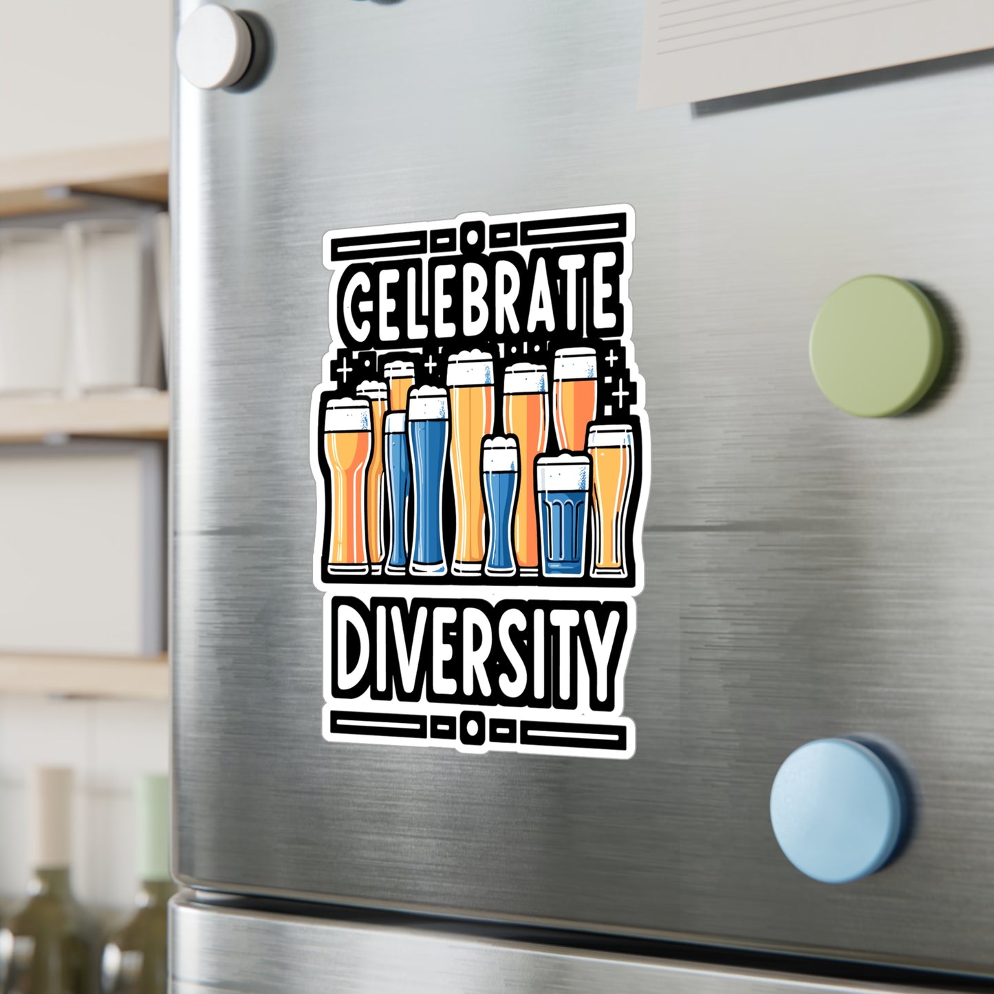 Celebrate Diversity - Craft-beer Sticker for Laptop Sticker. Water Bottle Sticker, Vinyl Virginia Decal - Craft-beer Gift