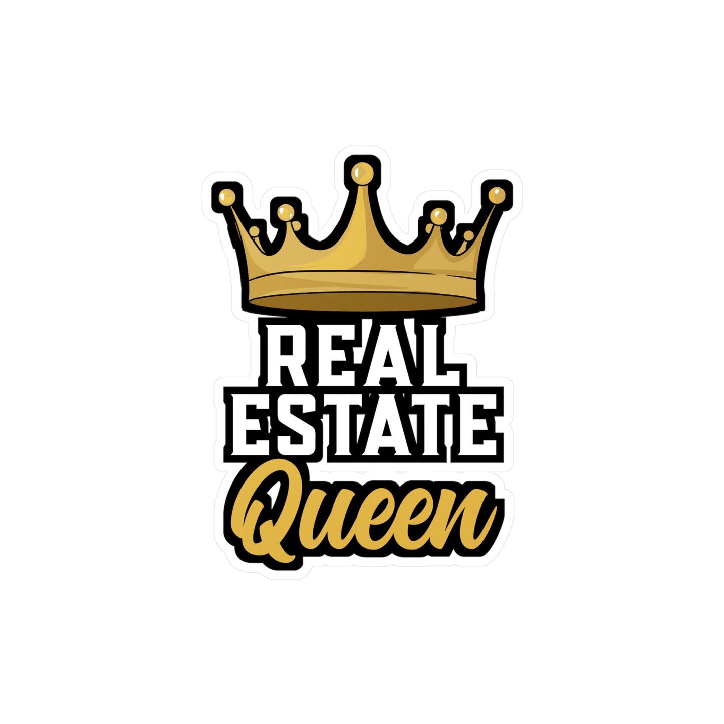 Real Estate Queen Realtor - Realtor Sticker for Laptop Sticker. Water Bottle Sticker, Vinyl Closure Decal - Realtor Gift