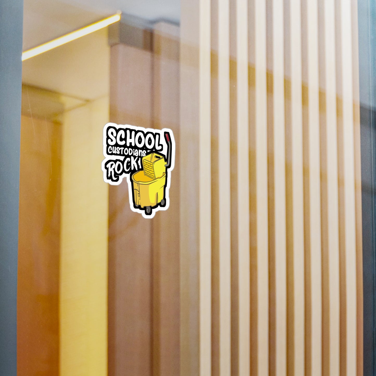 School Custodians Rock Janitor | Custodian Sticker | Housekeeping Decals | Housekeeper Laptop Sticker | Custodian Gift | Housekeeping Gift