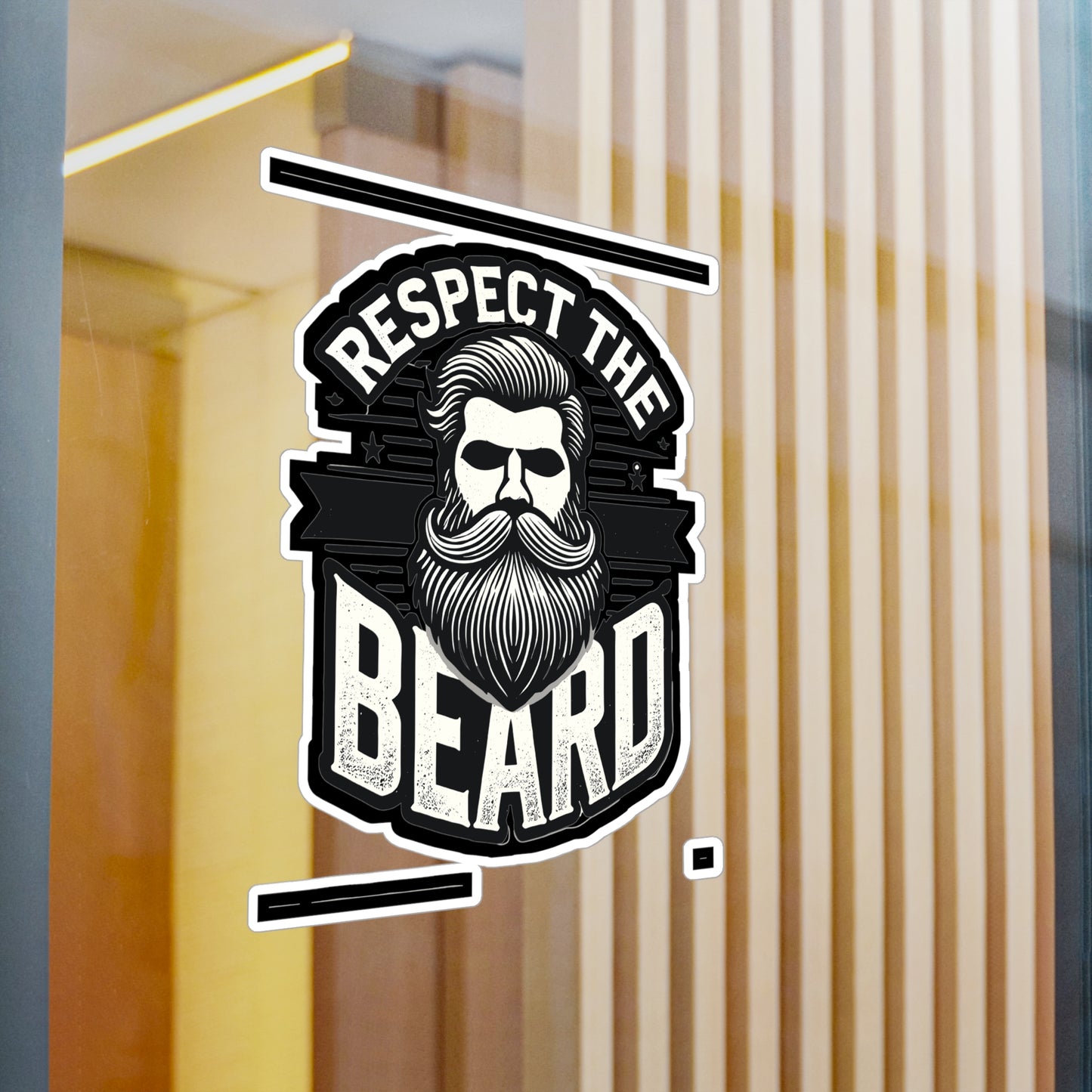 Respect The Beard - Beard Sticker for Car Window Laptop Sticker. Water Bottle Sticker, Vinyl Bearded Decal, Mustache Sticker - Beard Gift
