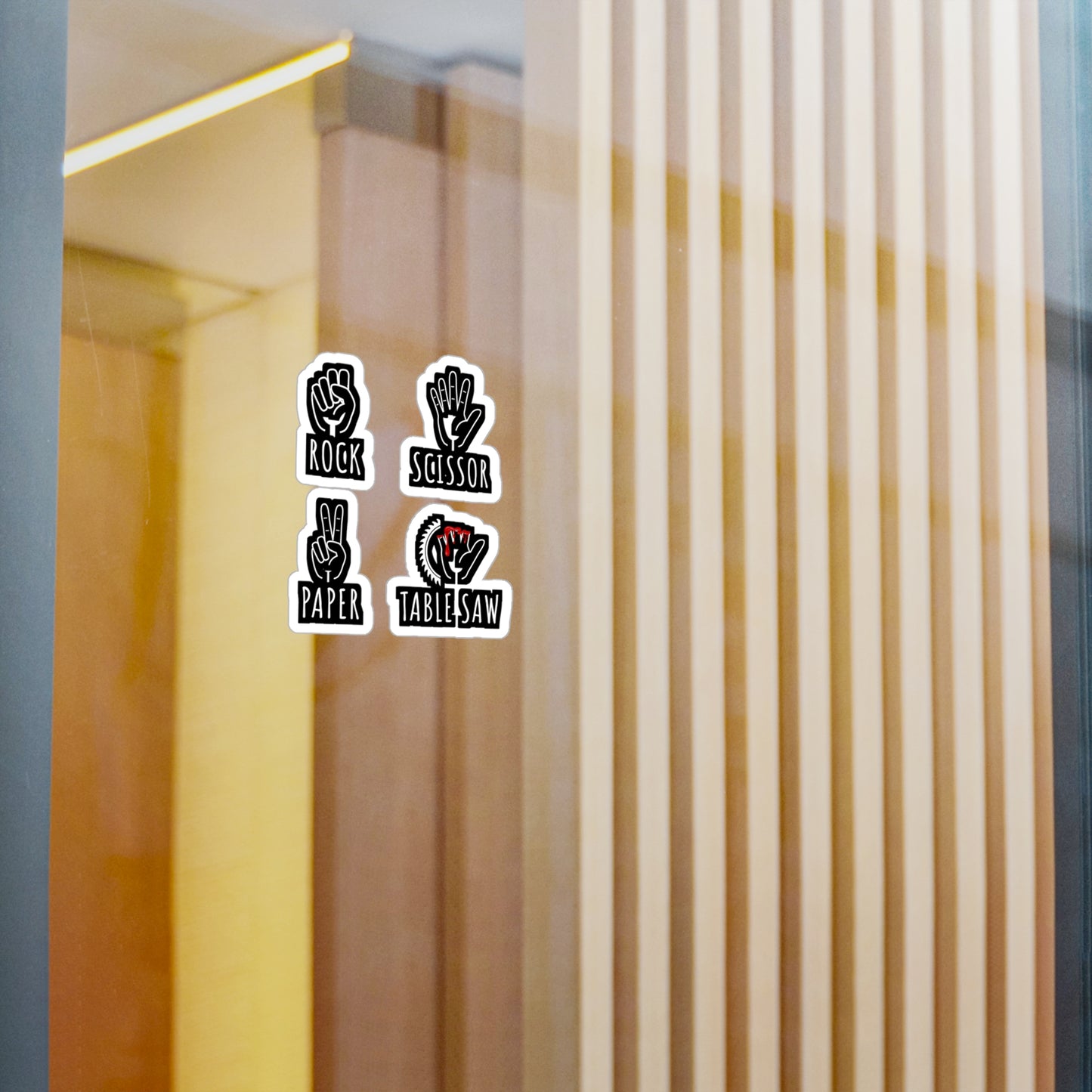 Rock Paper Scissor Table Saw - Carpenter Sticker for Laptop Sticker. Water Bottle Sticker, Vinyl Woodworker Decal - Carpenter Gift