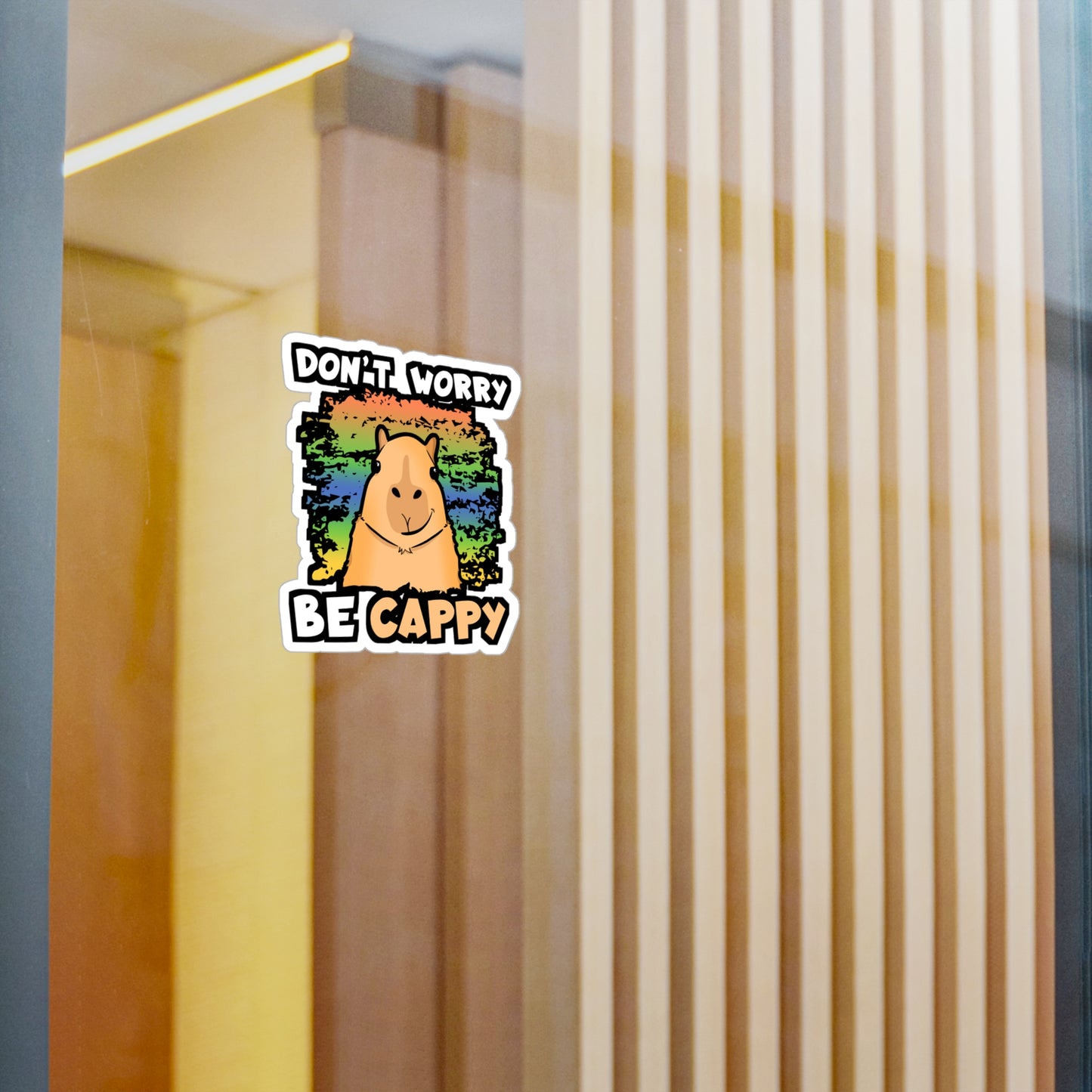 Don't Worry Be Cappy | Capybara Sticker | Capy Decals | Rodent Laptop Sticker | Capybara Gift | Capy Gift