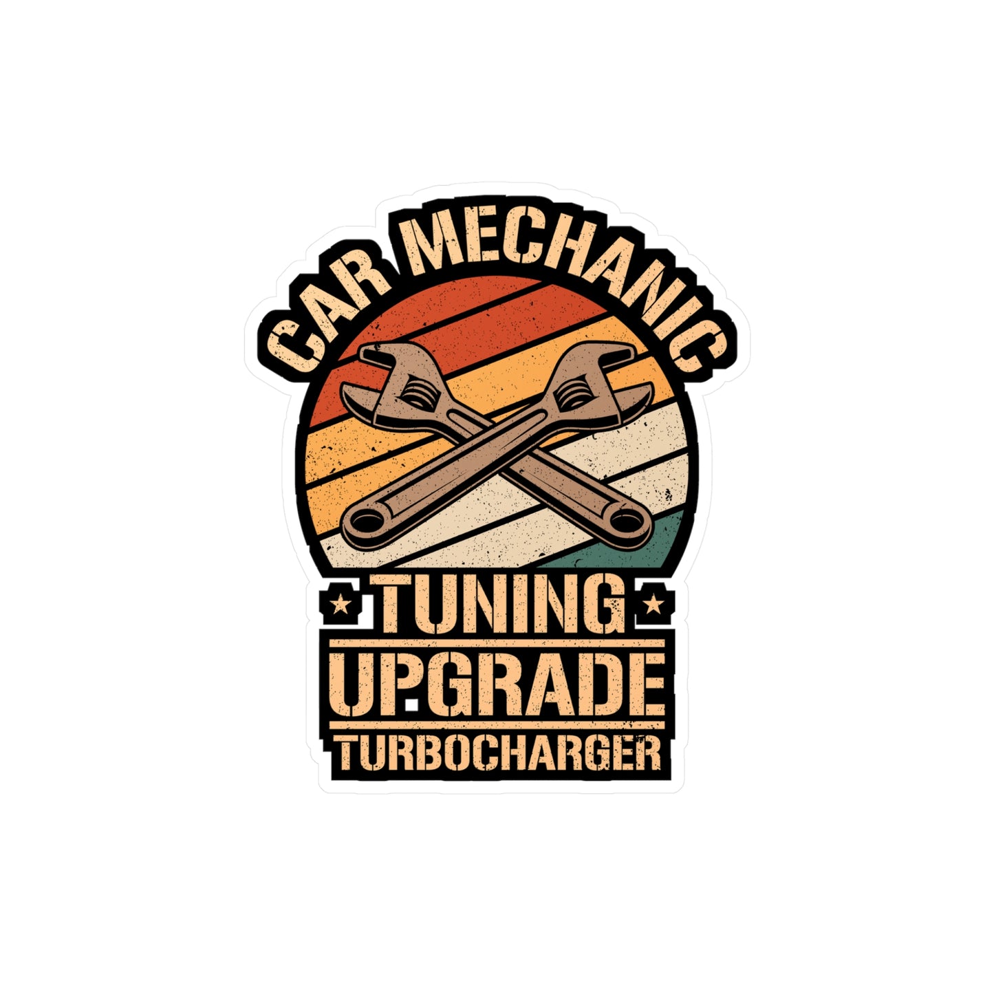 Car Mechanic Tuning Upgrade Turbocharger - Car mechanic job Sticker for Laptop Sticker. Water Bottle Sticker, Vinyl Car mechanic Decal - Car mechanic job Gift