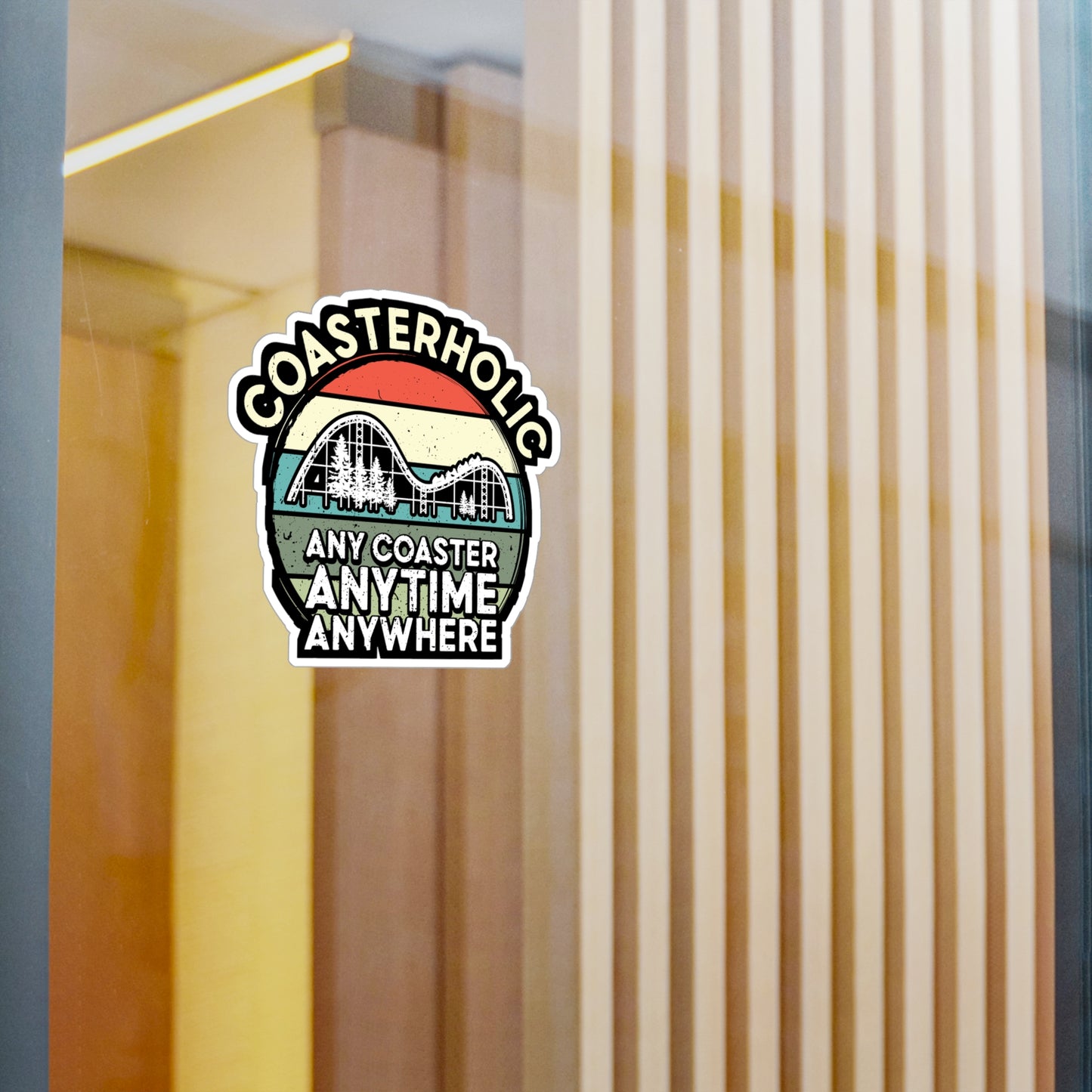 Rollercoaster Any Coaster Anytime Anywhere - Adventure Sticker for Laptop Sticker. Water Bottle Sticker, Vinyl Roller Decal - Adventure Gift