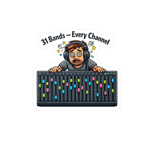 Audio Engineer Sticker 31 Bands – Every Channel Waterproof Vinyl decals for Laptop, Water Bottle, Sound Engineer Monitor, Audio Technician