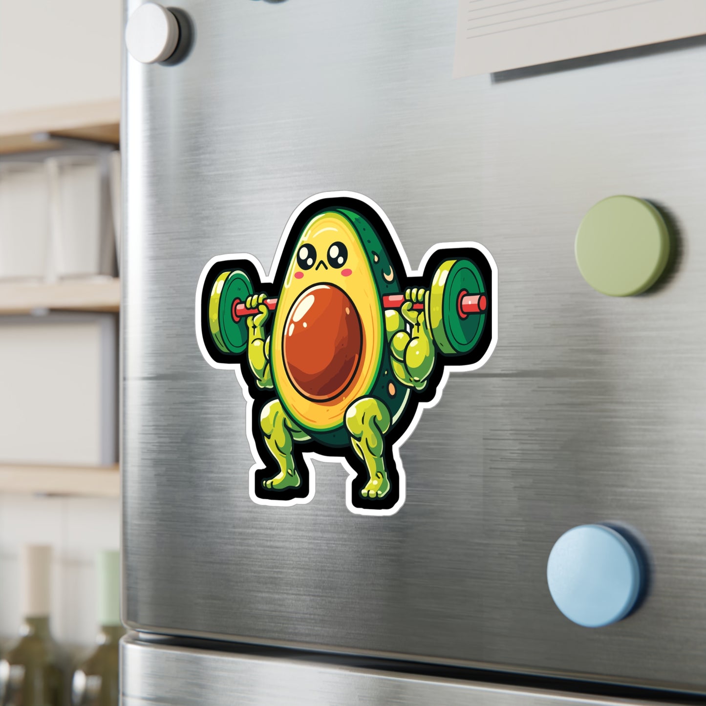 Avocado Weightlifter Bodybuilder - Bodybuilding Sticker for Laptop Sticker. Water Bottle Sticker, Vinyl Weightlifting Decal - Bodybuilding Gift