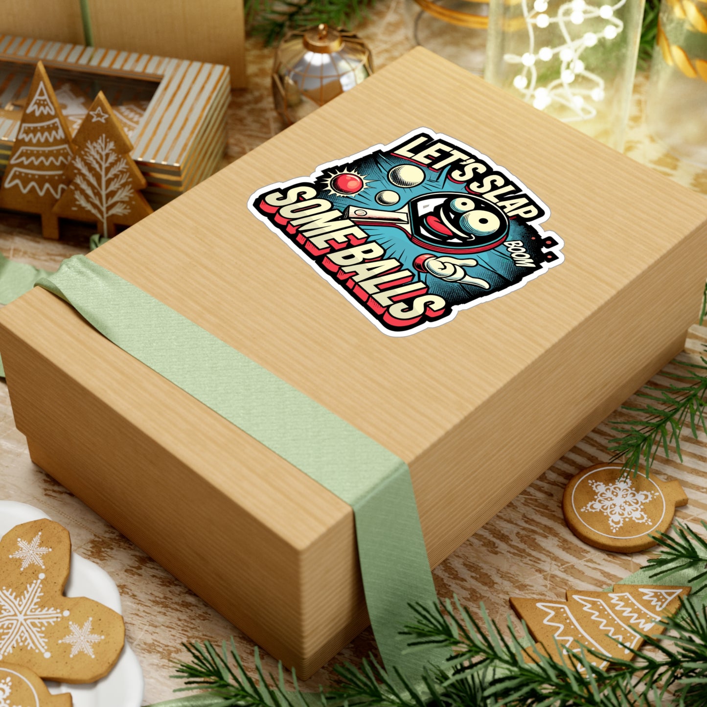 Let's Slap Some Balls - Ping pong Sticker for Laptop Sticker. Water Bottle Sticker, Vinyl Table tennis Decal - Ping pong Gift