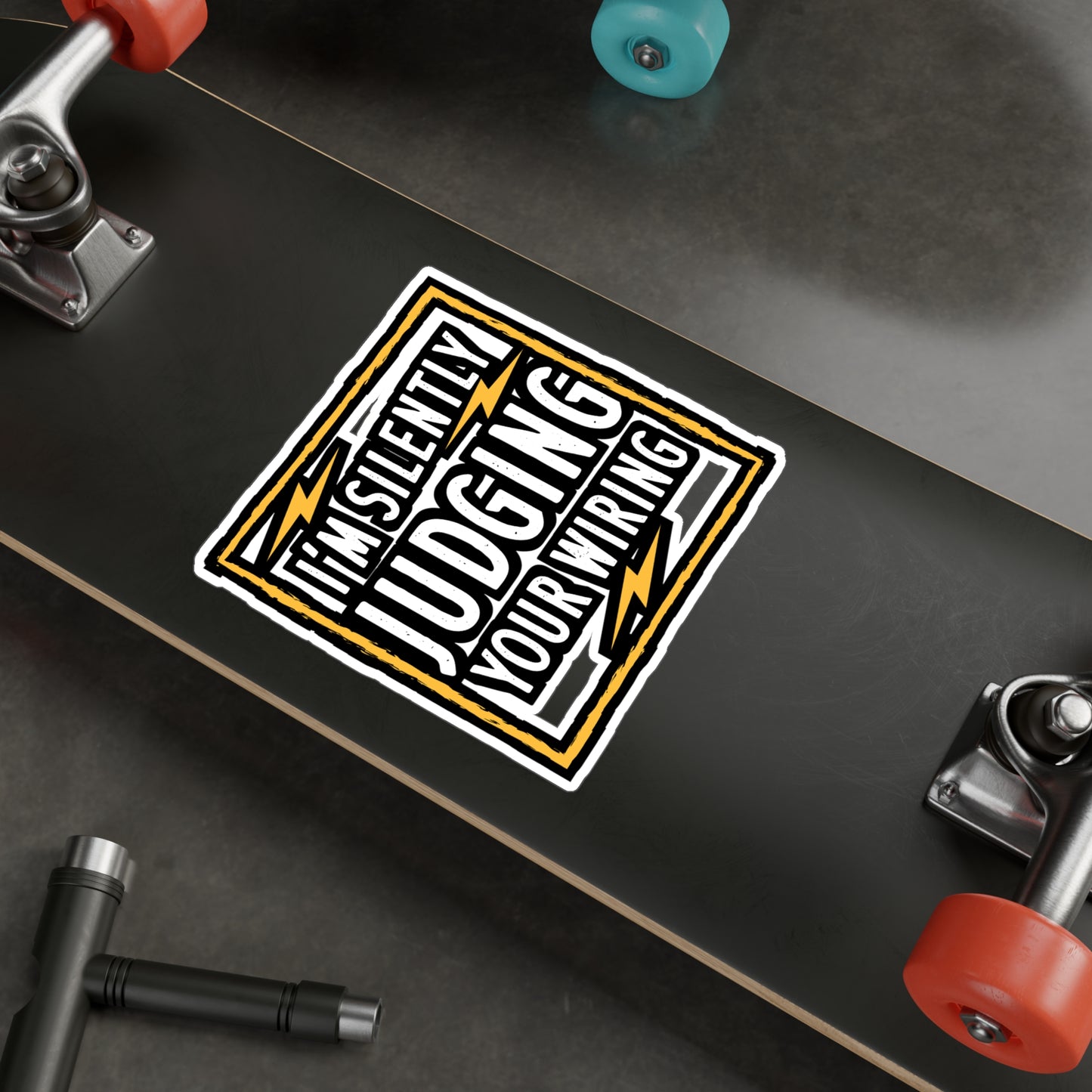 I'm Silently Judging Your Wiring - Electrician Sticker for Laptop Sticker. Water Bottle Sticker, Vinyl Wiring Decal - Electrician Gift