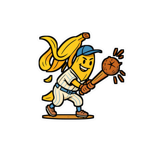 Baseball Banana - Baseball Sticker for Laptop, Water Bottle, Kids & Teens, Funny Sports Gift Idea