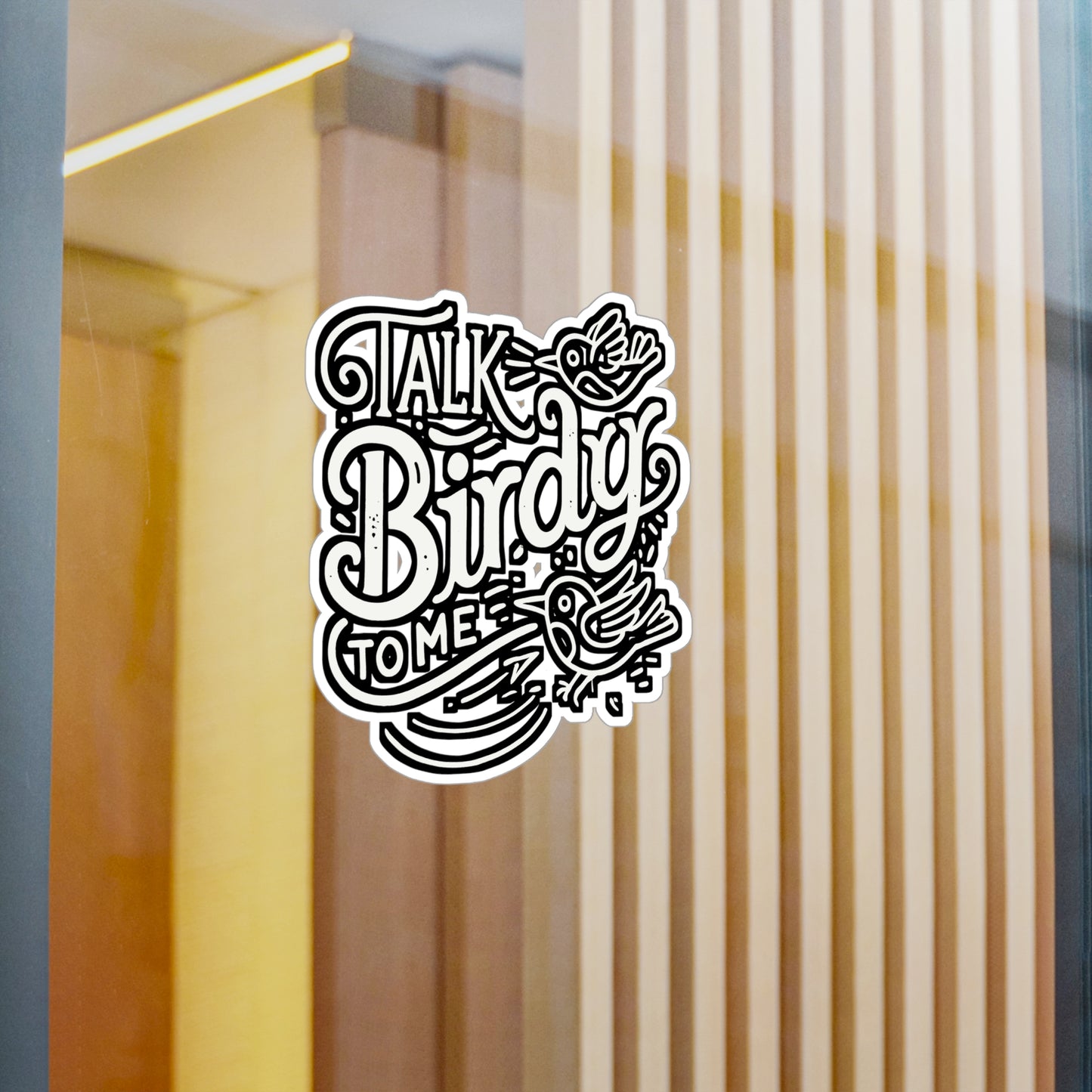 Talk Birdy To Me – Birdwatcher Sticker | Vinyl Decal for Laptop, Water Bottle & Binocular Case – Funny Birding Gift