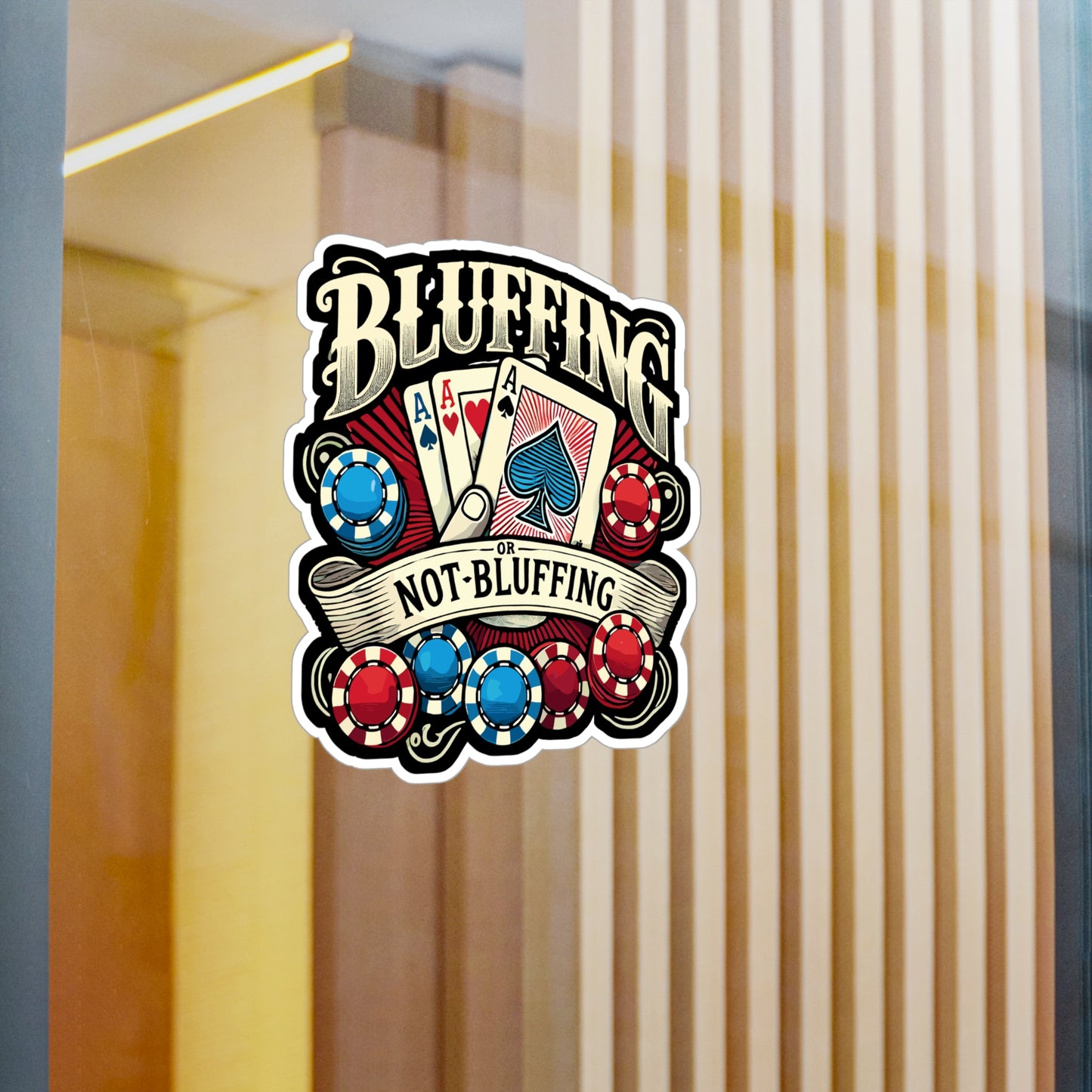 Bluffing Or Not Bluffing - Poker Sticker for Laptop Sticker. Water Bottle Sticker, Vinyl Bluffing Decal - Poker Gift