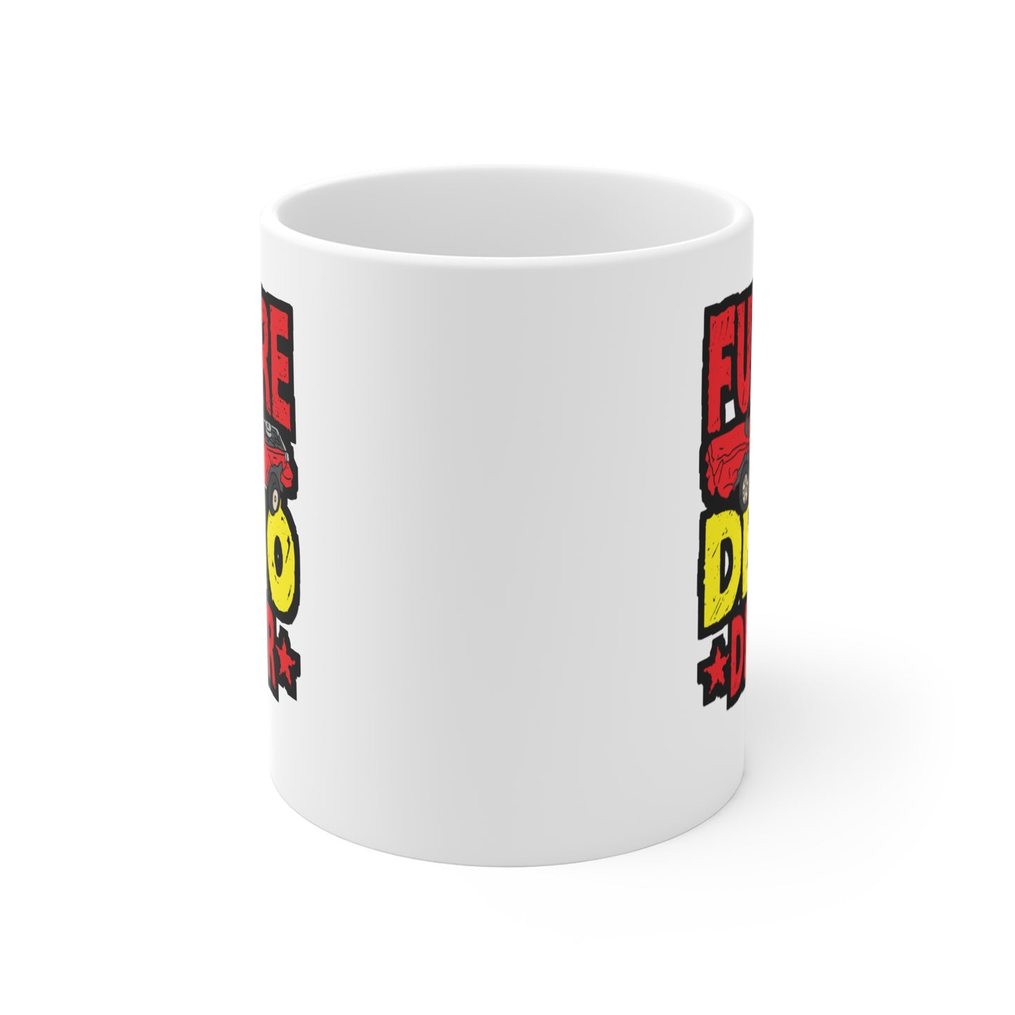 Future Demo Driver Demolition Derby - Demolition Mug for Coffee 11oz. Demolition Cup, White ceramic, Derby Mug - Demolition Gift