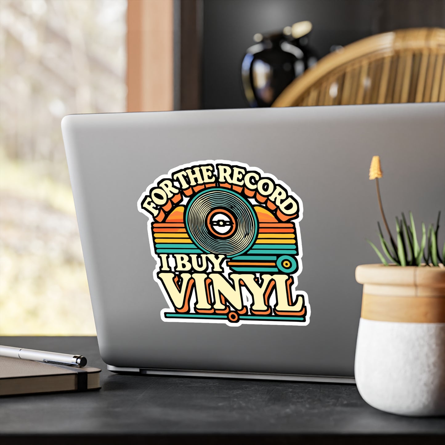 For The Record I Buy Vinyl – Retro Vinyl Sticker for Laptops, Turntables & Music Lovers | Funny Record Collector Gift