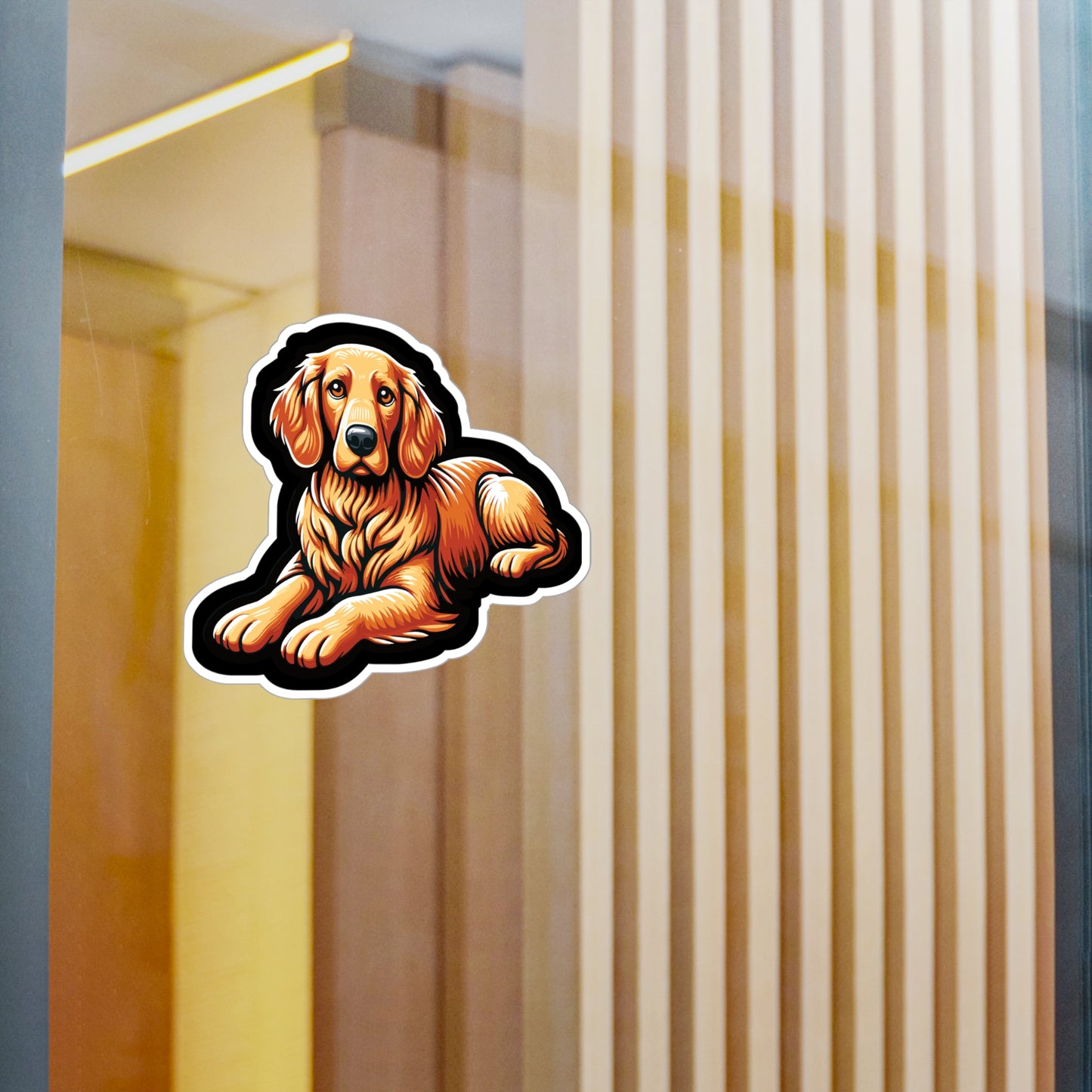 Golden Retriever - Golden Sticker for Car Window Laptop Sticker. Water Bottle Sticker, Vinyl Retriever Decal, Friendly Sticker - Golden Gift