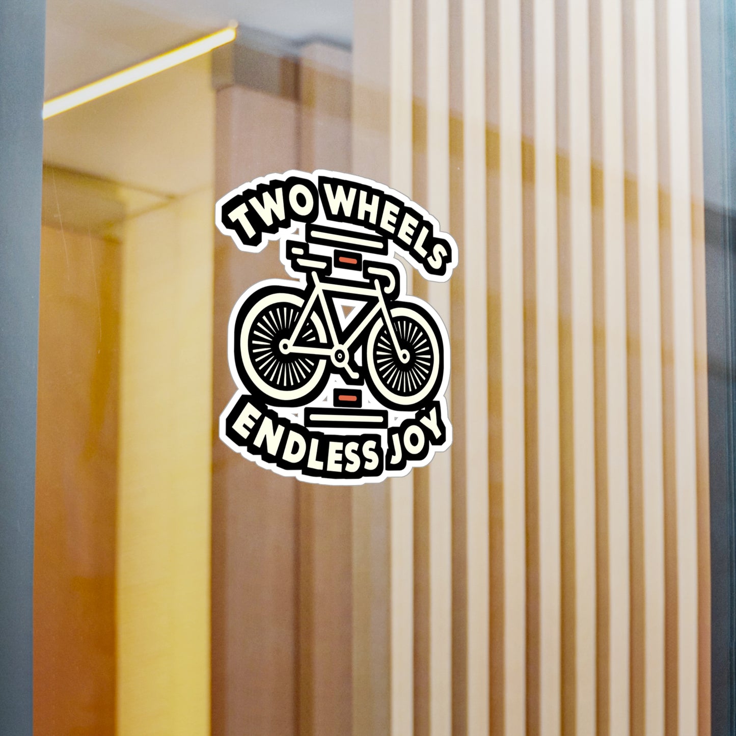 Two wheels, endless joy - Cycling Sticker for Laptop Sticker. Water Bottle Sticker, Vinyl Cyclist Decal - Cycling Gift