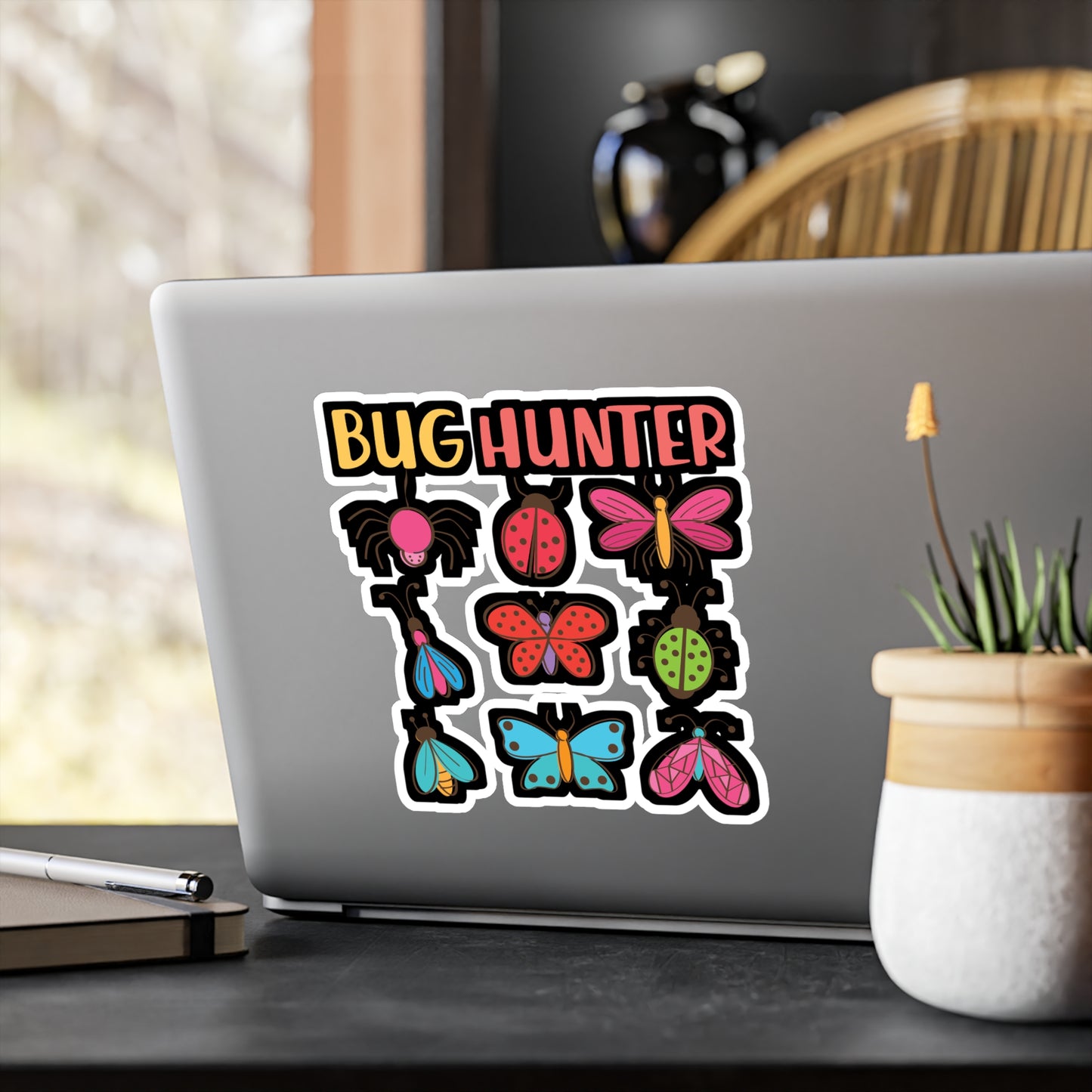 Bug Hunter - Biologist Sticker for Car Window Laptop Sticker. Water Bottle Sticker, Vinyl Biology Decal, Science Sticker - Biologist Gift