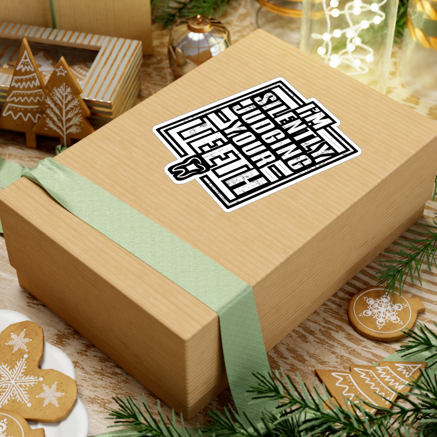 I'm Silently Judging Your Teeth - Dentist Sticker for Laptop Sticker. Water Bottle Sticker, Vinyl Teeth Decal - Dentist Gift