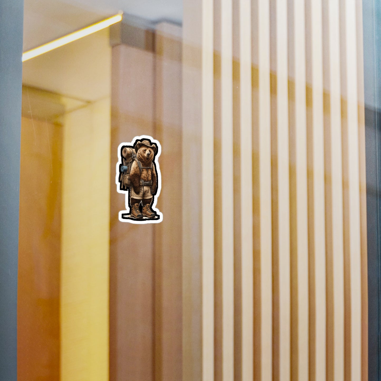 Hiking Bear - Bear Sticker for Car Window Laptop Sticker. Water Bottle Sticker, Vinyl Hiking Decal, Adventure Sticker - Bear Gift