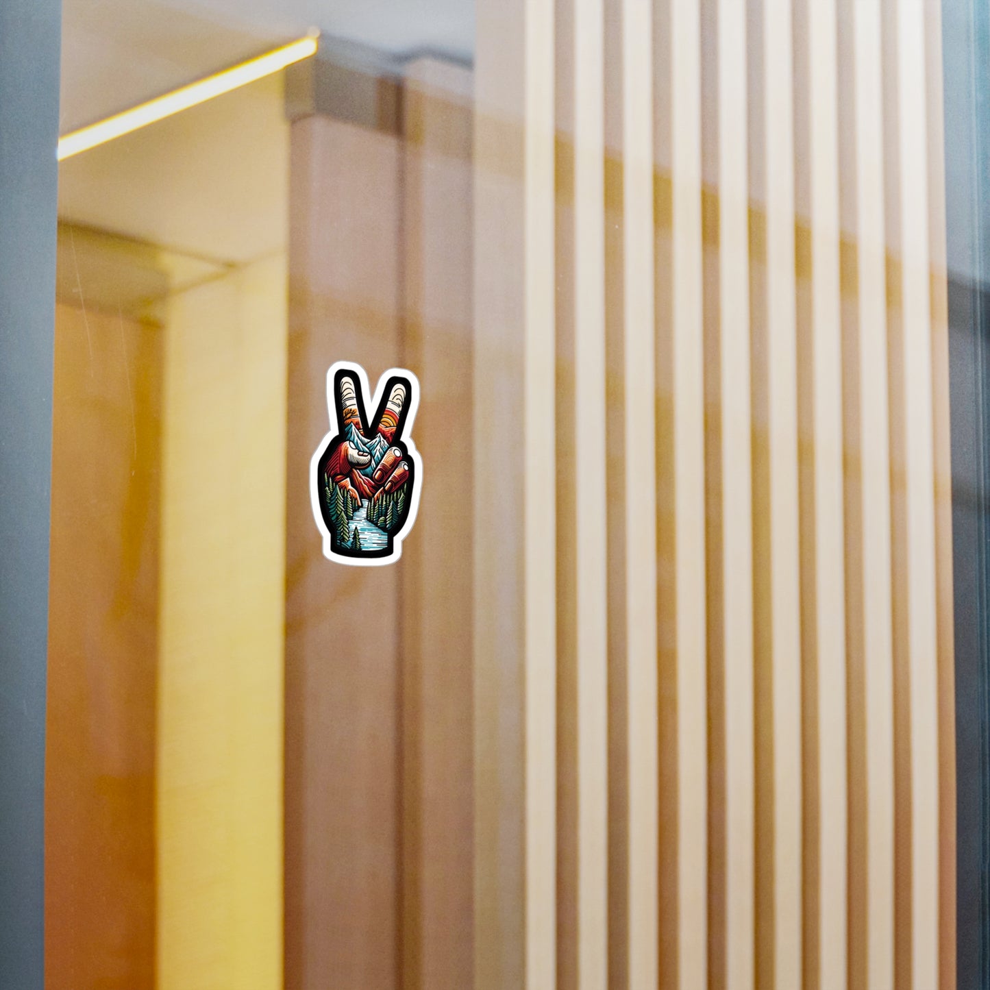 Peace Outdoor Forest Camping - Camping Sticker for Laptop, Wall Sticker. Water Bottle Sticker, Vinyl Adventure Decal - Camping Gift