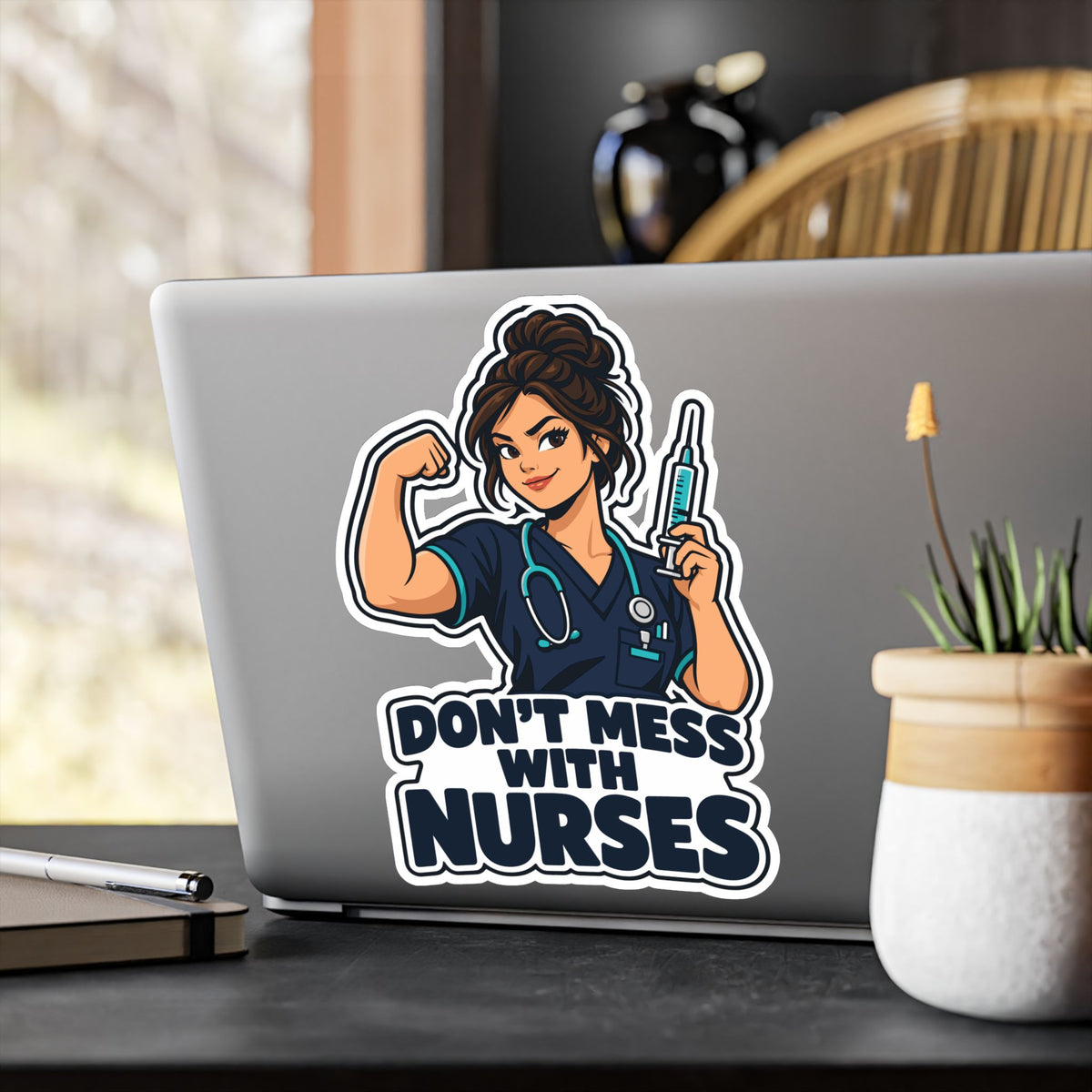 Nurse Sticker Don’t Mess With Nurses Vinyl Decals for Laptop, Water Bottle, Waterproof Gift for Nursing Student Graduation