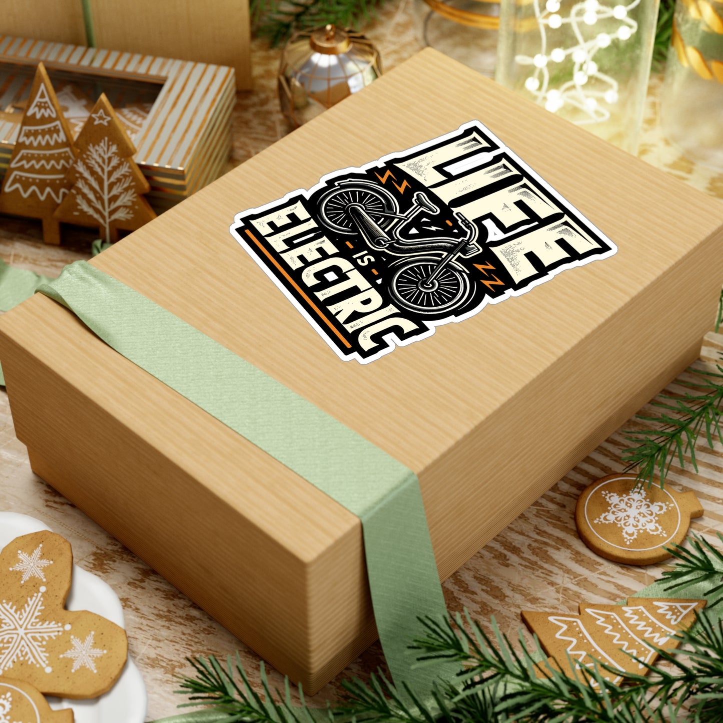 Life Is Electric - E-bike Sticker for Car Laptop Sticker. Water Bottle Sticker, Vinyl Electric-bike Decal - E-bike Gift