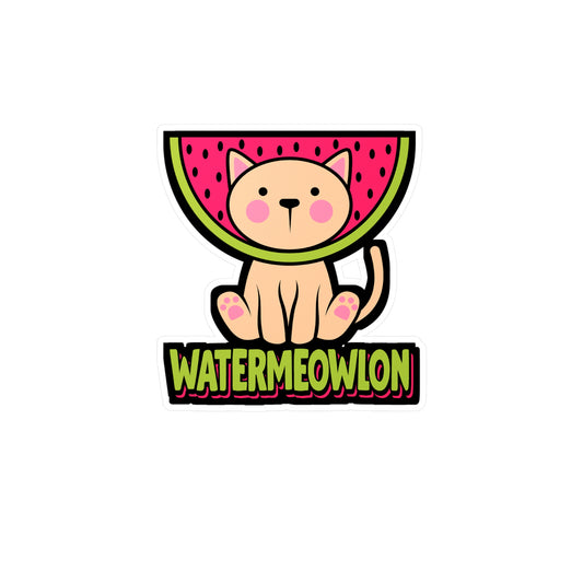 Watermelon cat - Cat Sticker for Car Window Laptop Sticker. Water Bottle Sticker, Vinyl Watermelon Decal, Fruit Sticker - Cat Gift